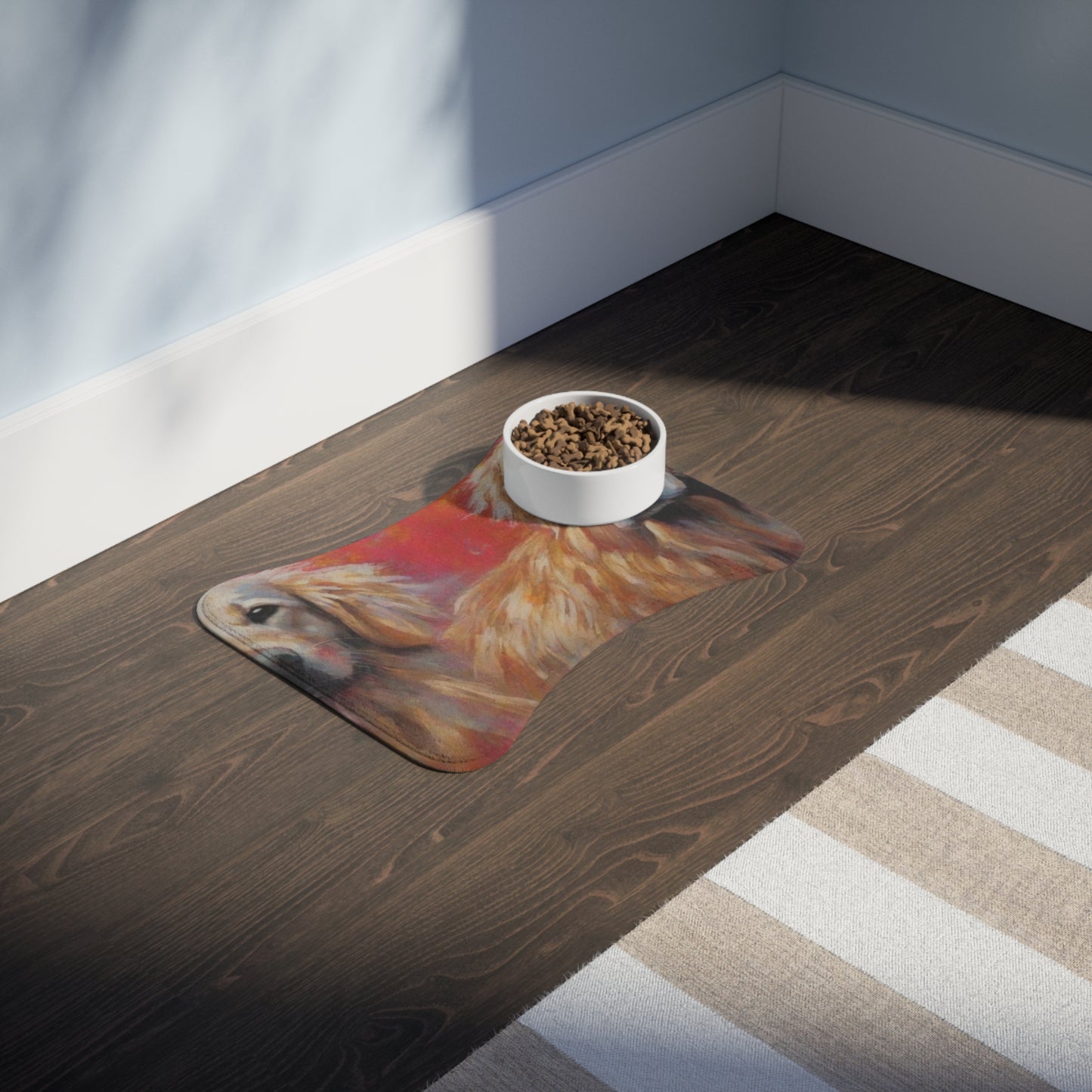 Designer Pet Feeding Mat – Non-Slip, Absorbent & Bone Shaped for Mess-Free Meals