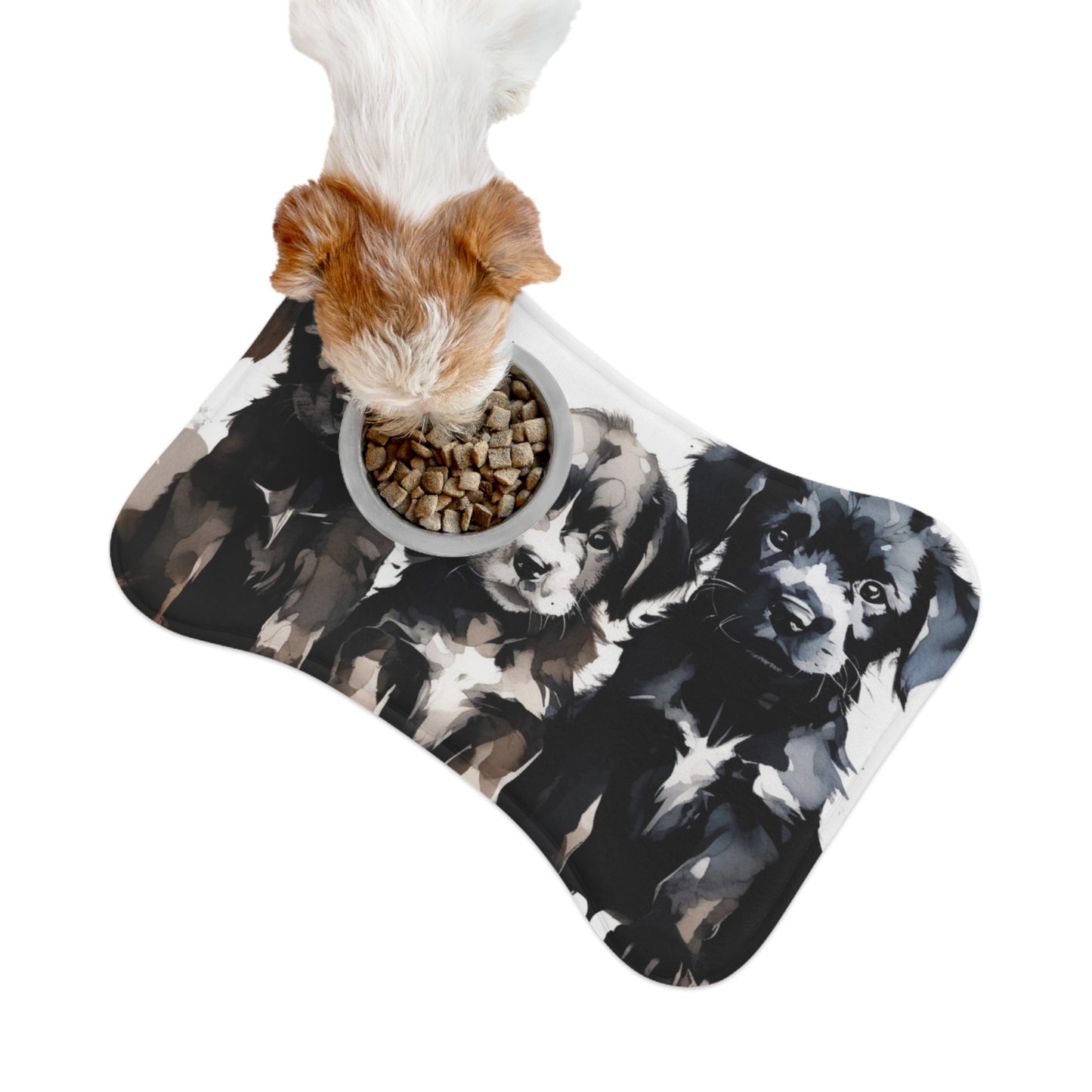 Designer Pet Feeding Mat – Non-Slip, Absorbent & Bone Shaped for Mess-Free Meals