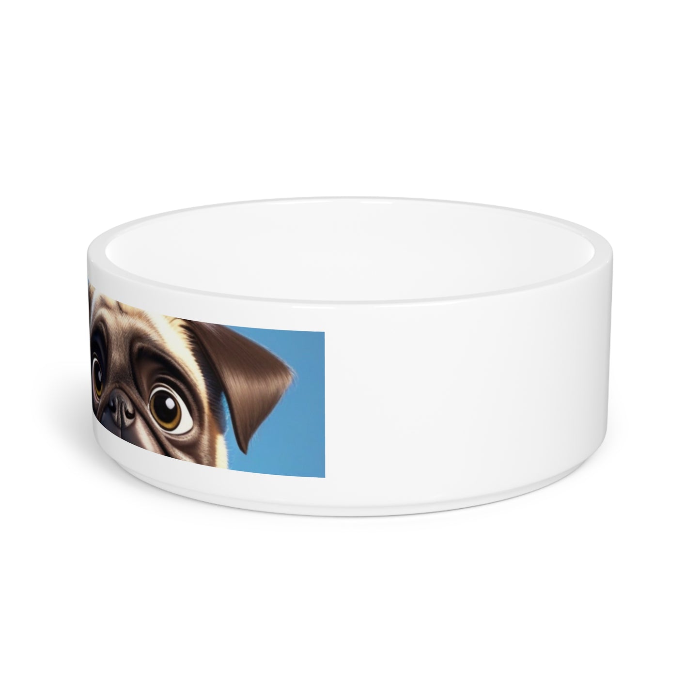 Pet Dog Bowl – Ceramic Food & Water Dish, Microwave & Dishwasher Safe, Cute Pug Pet Bowl - Perfect Gift for Dog Lovers