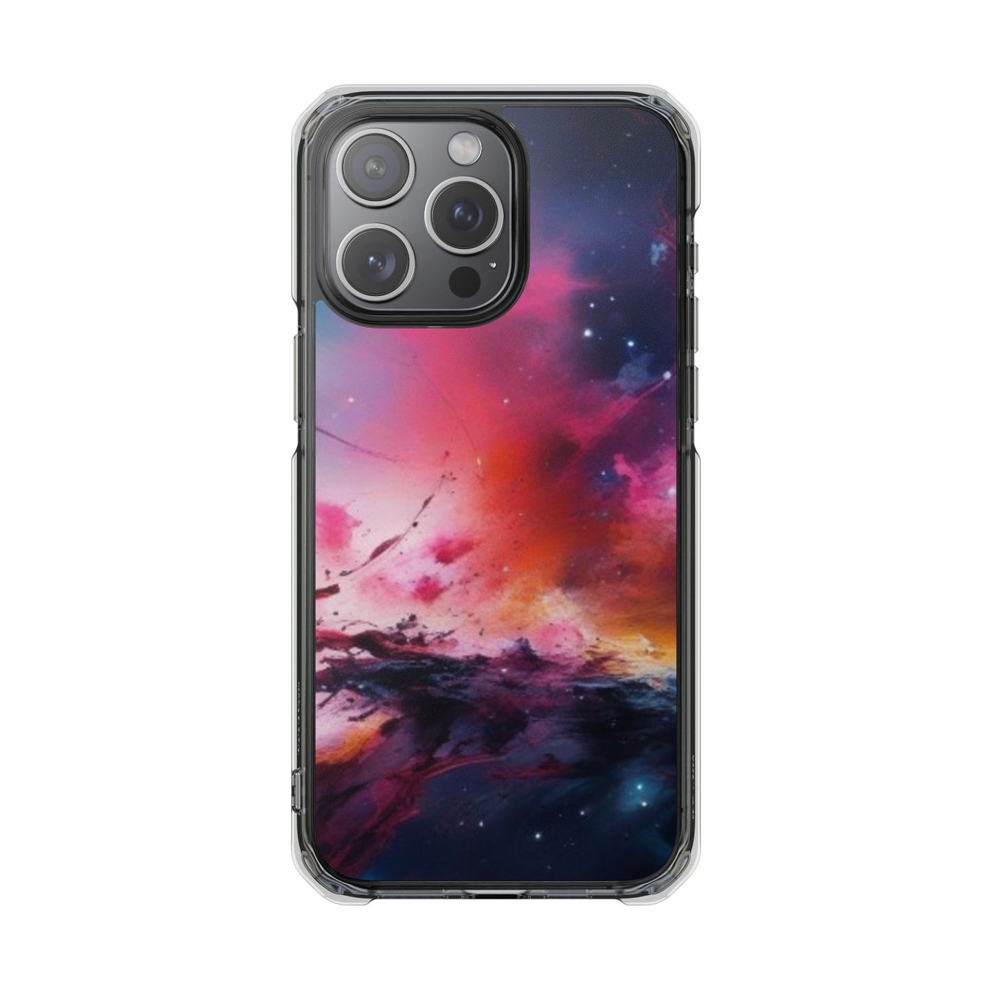 Cosmic Magnetic Phone Case for iPhone 16/15/14 - Nebula Design, Clear Impact Cover, Galaxy Phone Accessory, Unique Gift for Tech Lovers, Phone Protector