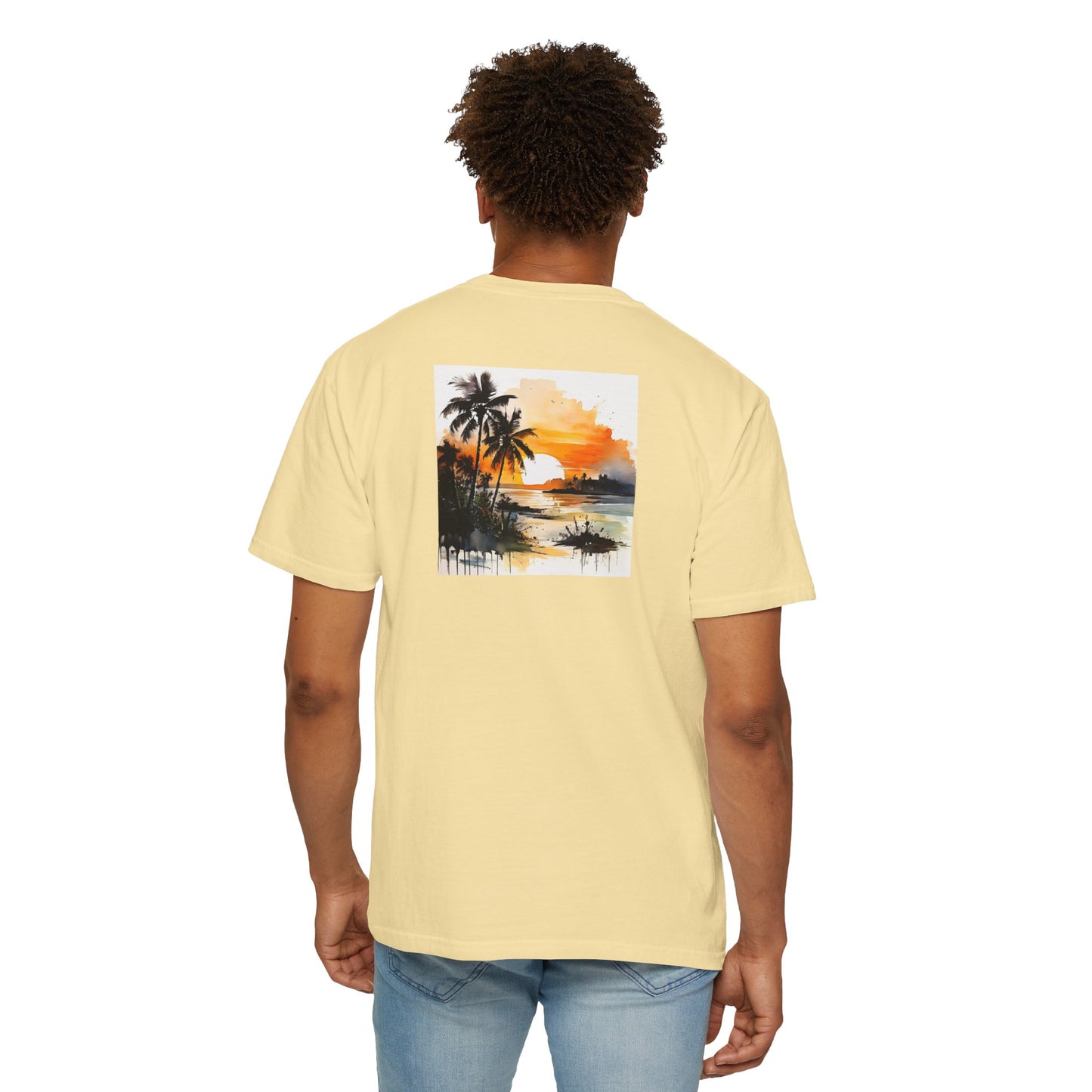 Tropical Sunset T-shirt | Unisex Garment-Dyed Tee | Beach Vibe, Summer Fashion, Vacation Essential, Gift Idea, Relaxed Style