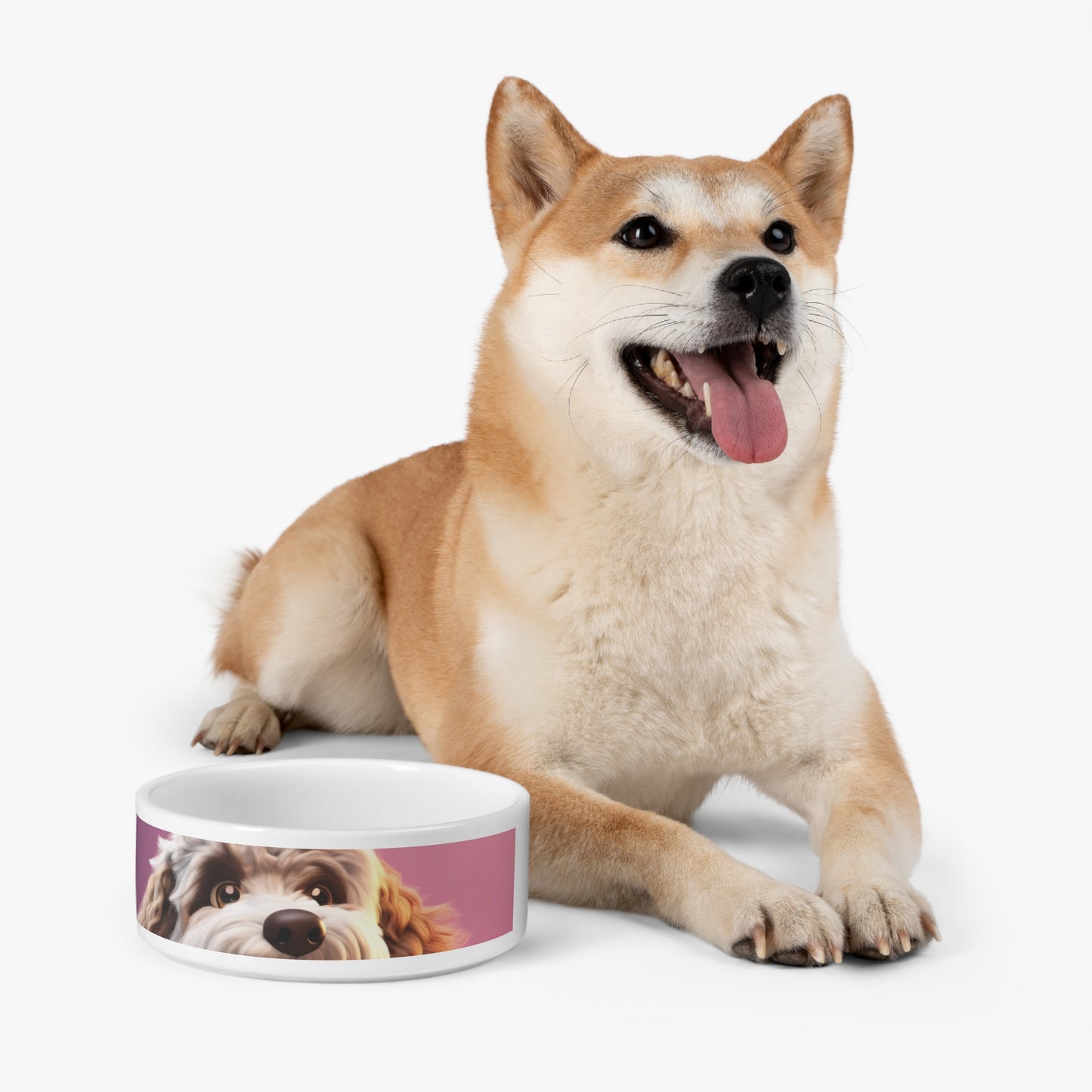 Pet Dog Bowl – Ceramic Food & Water Dish, Microwave & Dishwasher Safe