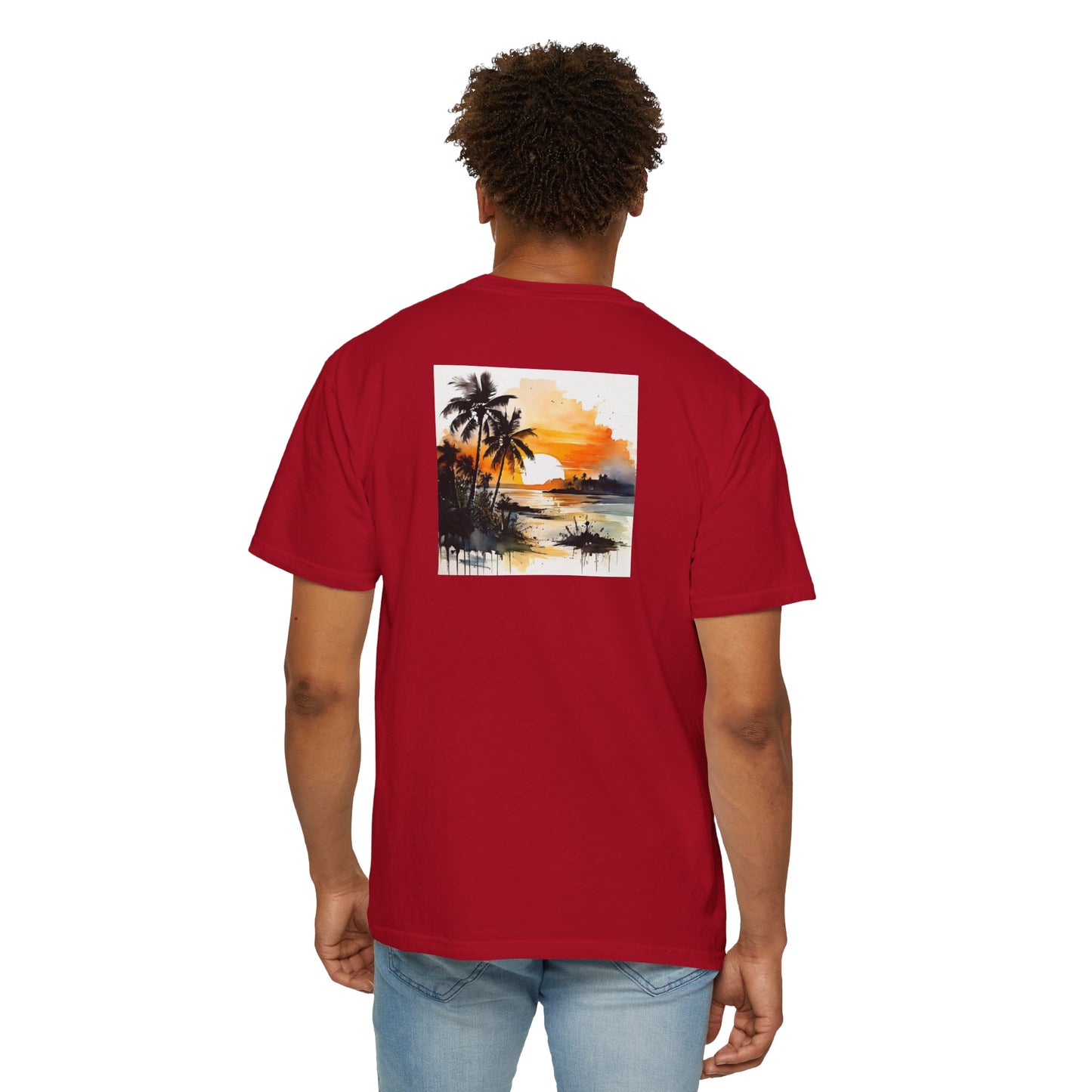 Tropical Sunset T-shirt | Unisex Garment-Dyed Tee | Beach Vibe, Summer Fashion, Vacation Essential, Gift Idea, Relaxed Style