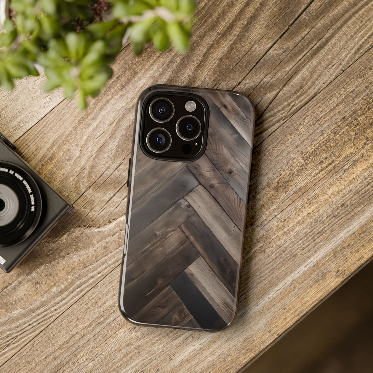 Durable Phone Case with Modern Wood Design for iPhone 17/16/15/14