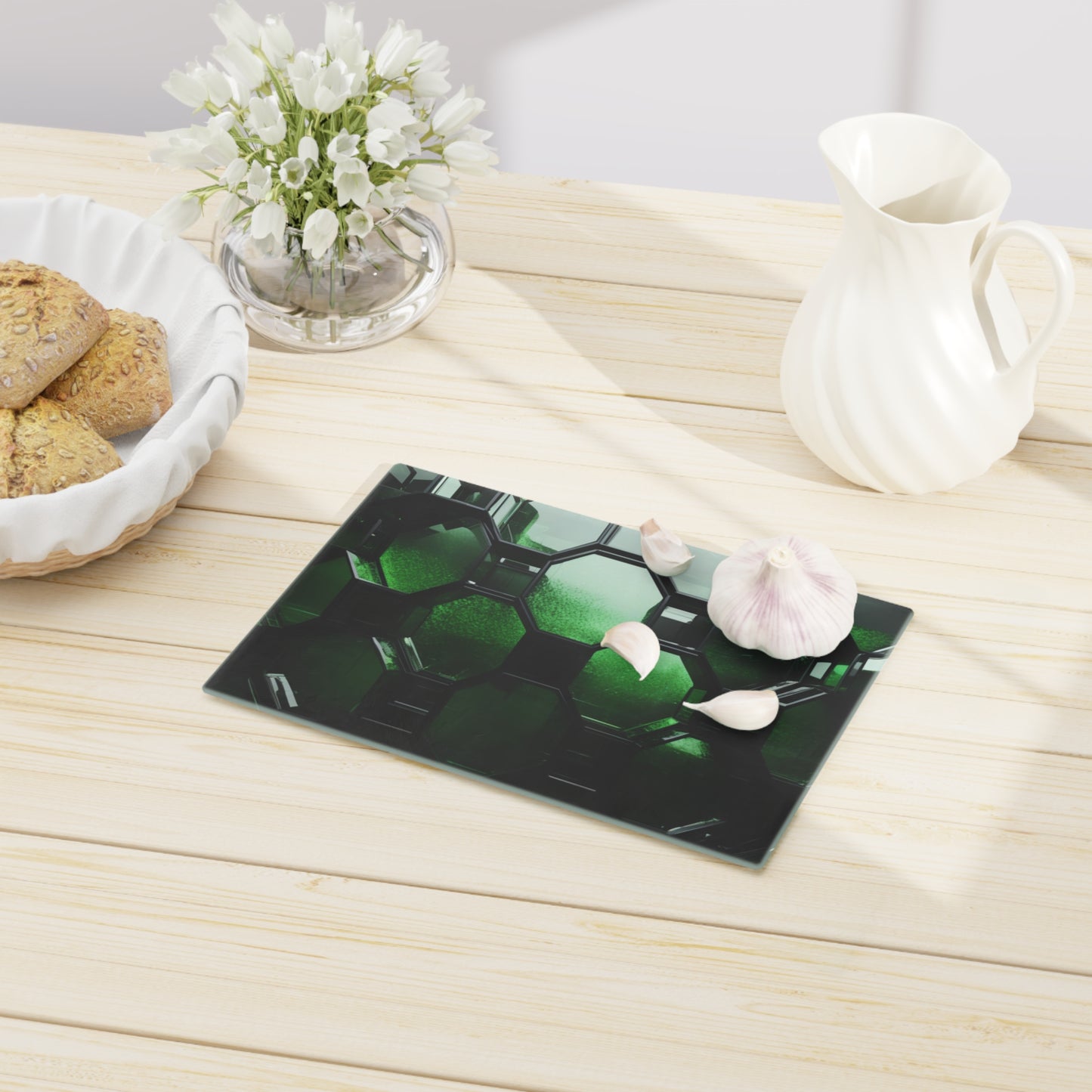 Tempered Glass Cutting Board – Hygienic, Scratch-Resistant, Dishwasher-Safe | Modern Kitchen Essential, Kitchen Decor, Unique Gift for Foodies, Housewarming, Wedding Present, Culinary Gift