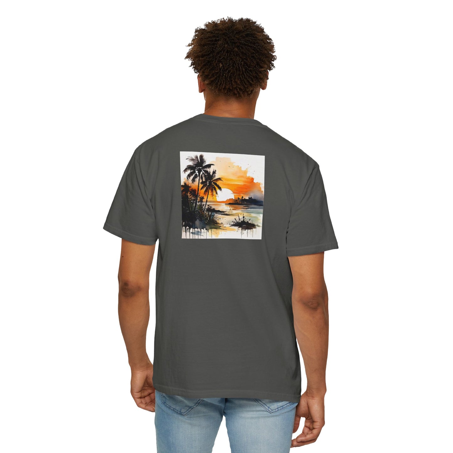Tropical Sunset T-shirt | Unisex Garment-Dyed Tee | Beach Vibe, Summer Fashion, Vacation Essential, Gift Idea, Relaxed Style