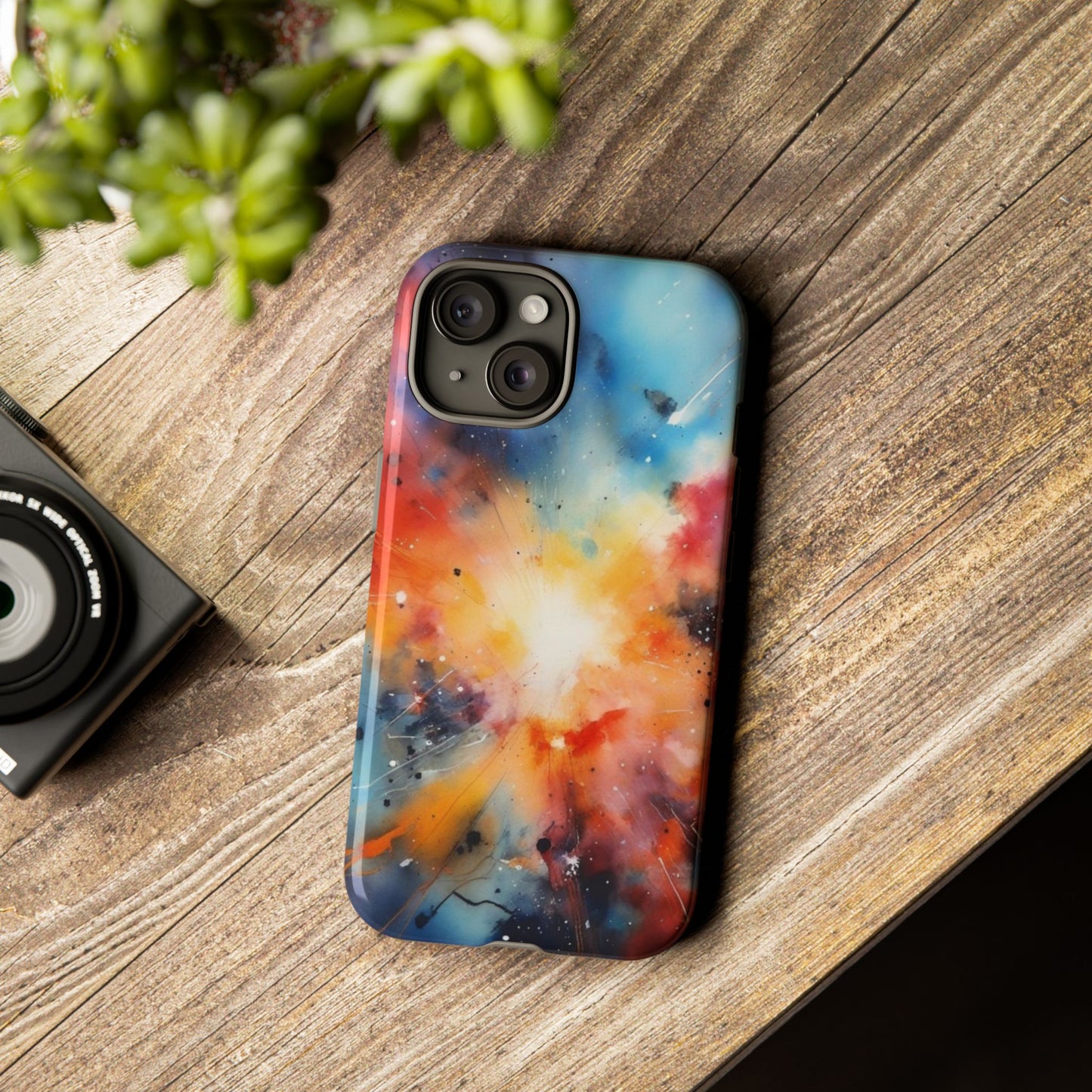 iPhone Tough Case Phone Case for iPhone 14\15\16 – Dual Layer, Matte/Glossy Finish, Wireless Charging Compatible, Galaxy Explosion Phone Case - Tough and Stylish Protection