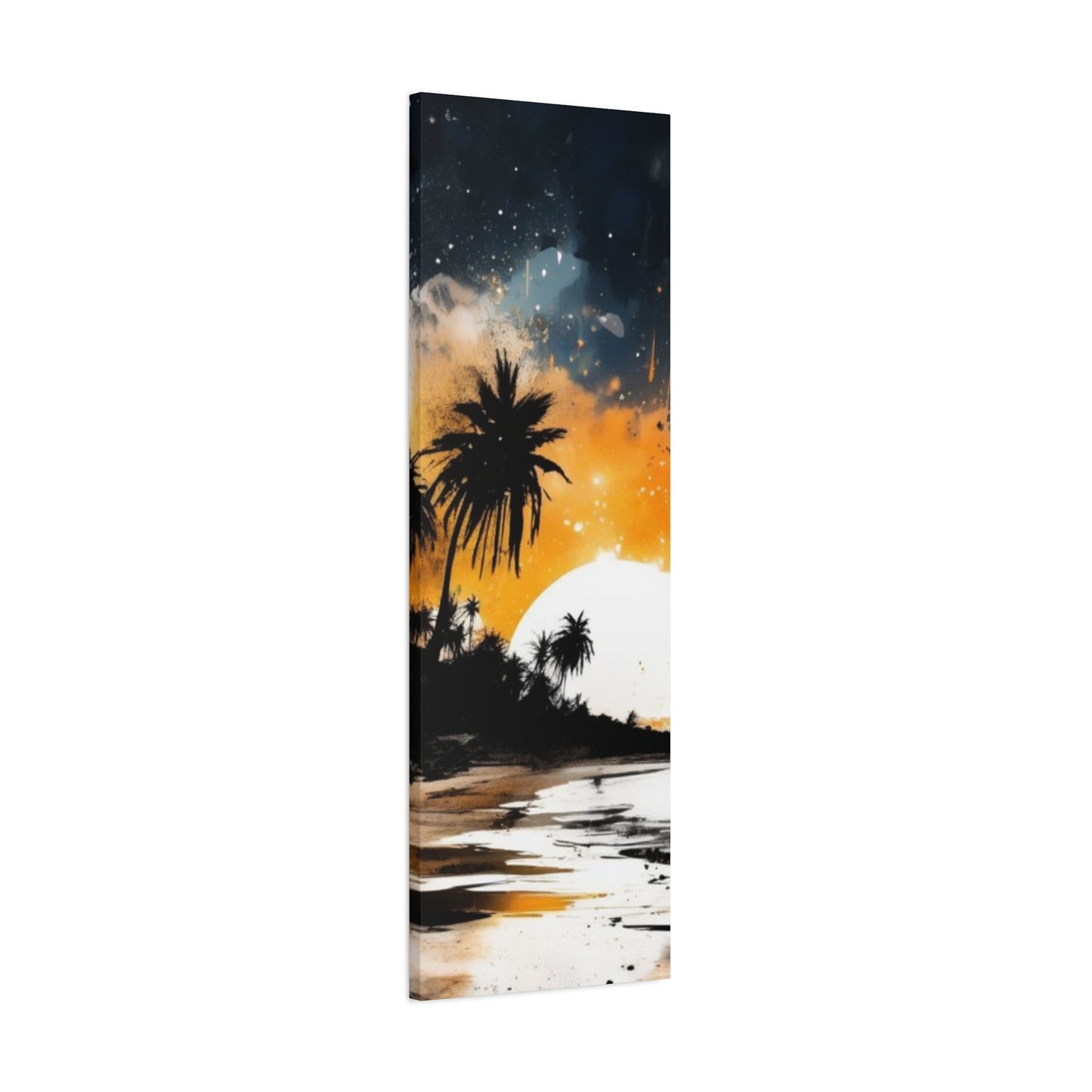 Sunset Beach Canvas Wall Art, Tropical Décor, Home Aesthetic, Gift for Beach Lovers, Relaxing Wall Decoration