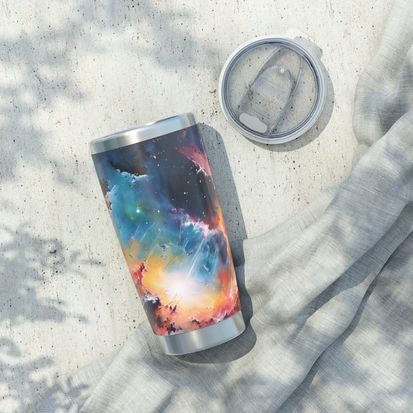 Galaxy Nebula Vagabond 20oz Tumbler - Insulated Stainless Steel Travel Tumbler, Spill-Re sistant, Double-Wall, Car Cup Holder Friendly. Cosmic Travel Tumbler - Space-Inspired 20oz Insulated Drinkware, Perfect for Travel, Camping, Gifts, and Stargazing