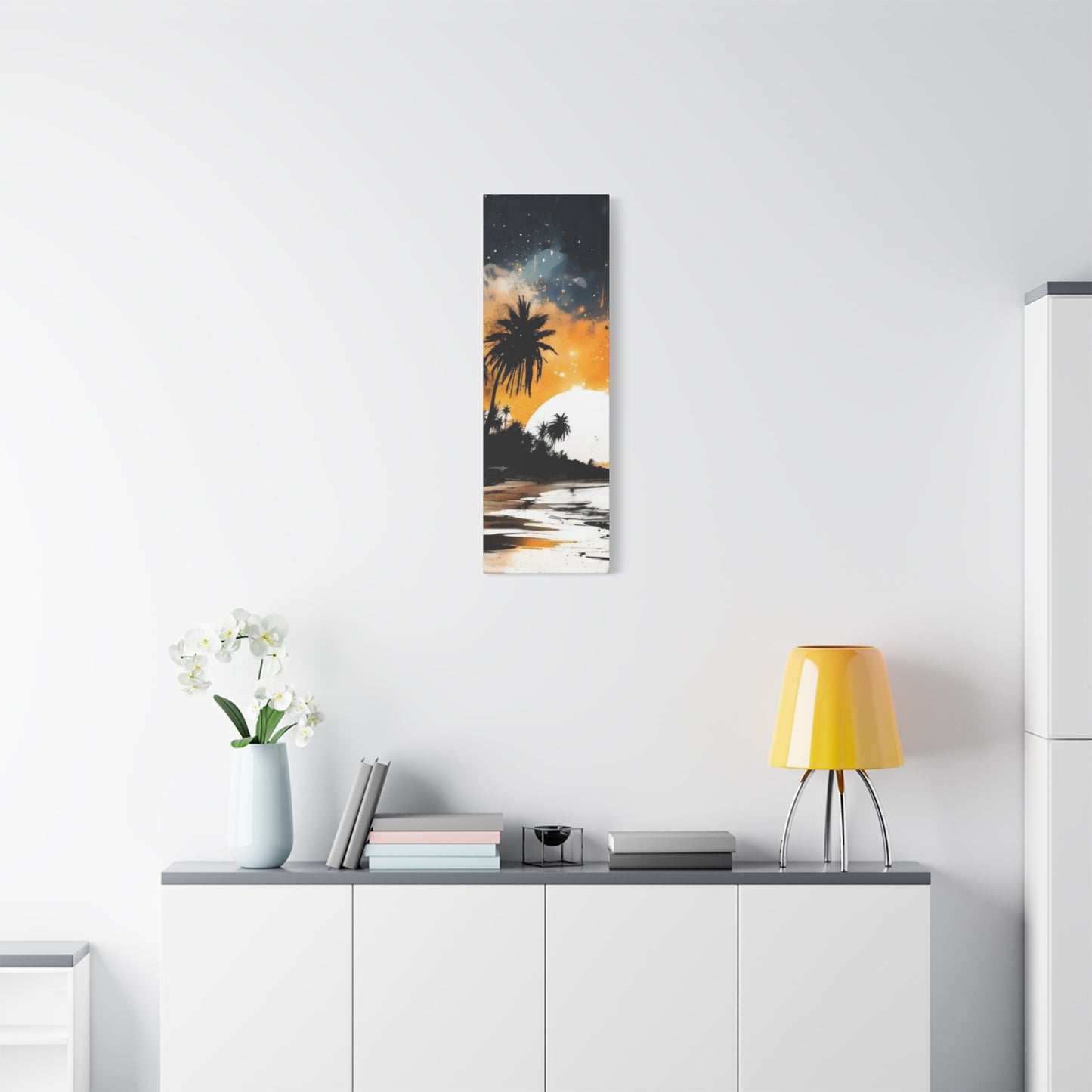 Sunset Beach Canvas Wall Art, Tropical Décor, Home Aesthetic, Gift for Beach Lovers, Relaxing Wall Decoration
