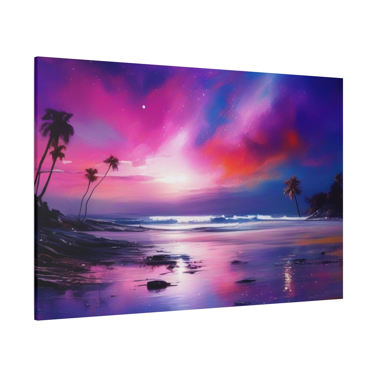 Abstract Art Canvas Print – Modern Wall Art, Digital Artwork, Matte Canvas, Ready to Hang, Home & Office Décor, Modern Wall Décor, Tropical Sunset Canvas Art - Vibrant Beach Landscape Wall Decor