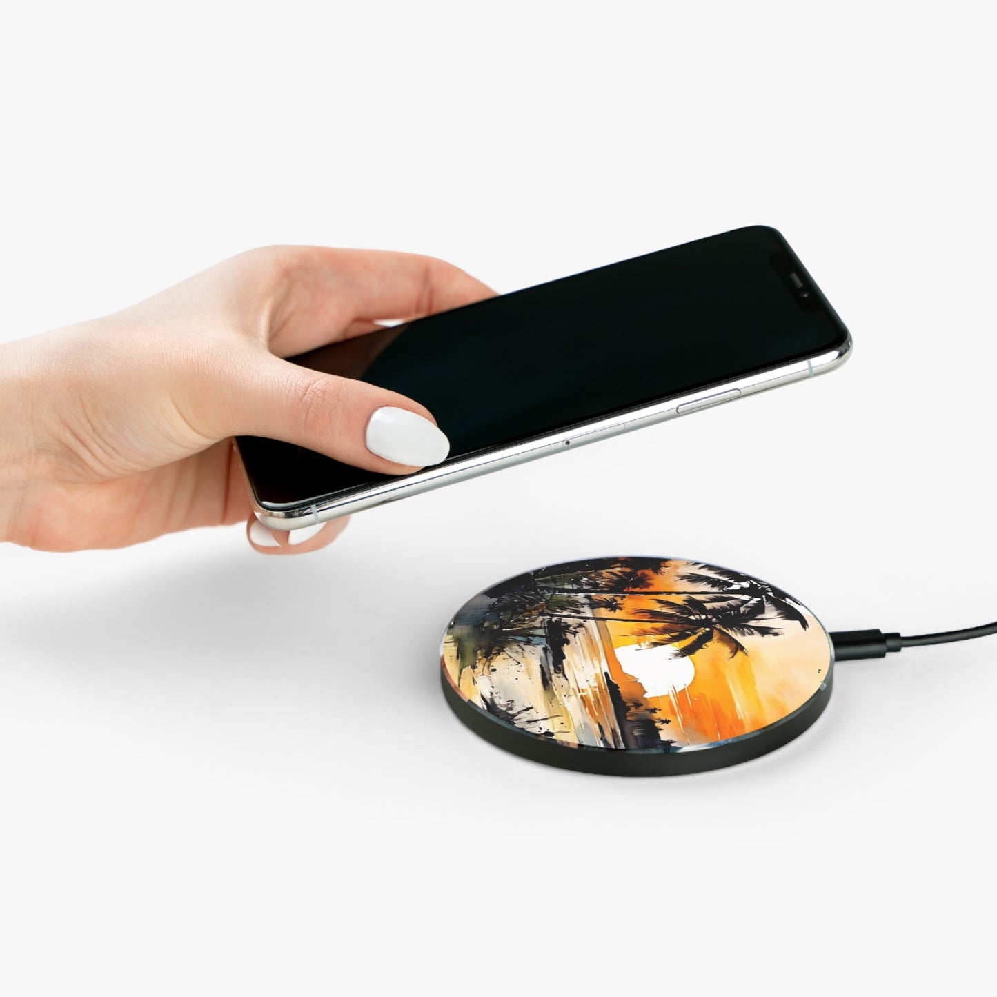 10W Fast Wireless Phone Charger – Qi-Certified for iPhone 16/15/14, Samsung Galaxy S25/S24/S23, Google Pixel 7/8/9 – Sleek, Compact Design with Micro USB Cable.