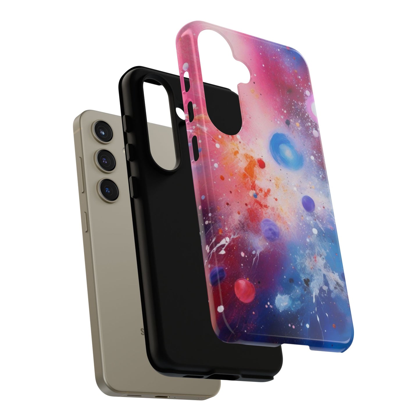Tough Case Phone Case for Samsung Galaxy S25/S24 – Dual Layer, Matte/Glossy Finish, Wireless Charging Compatible, Cosmic Phone Case - Galaxy Inspired