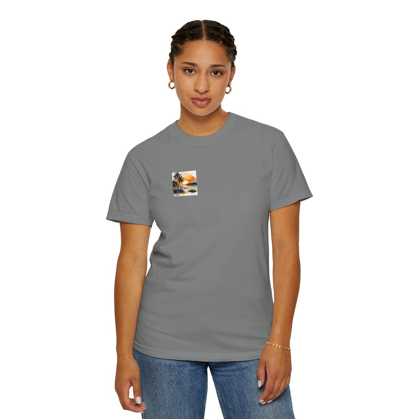 Tropical Sunset T-shirt | Unisex Garment-Dyed Tee | Beach Vibe, Summer Fashion, Vacation Essential, Gift Idea, Relaxed Style