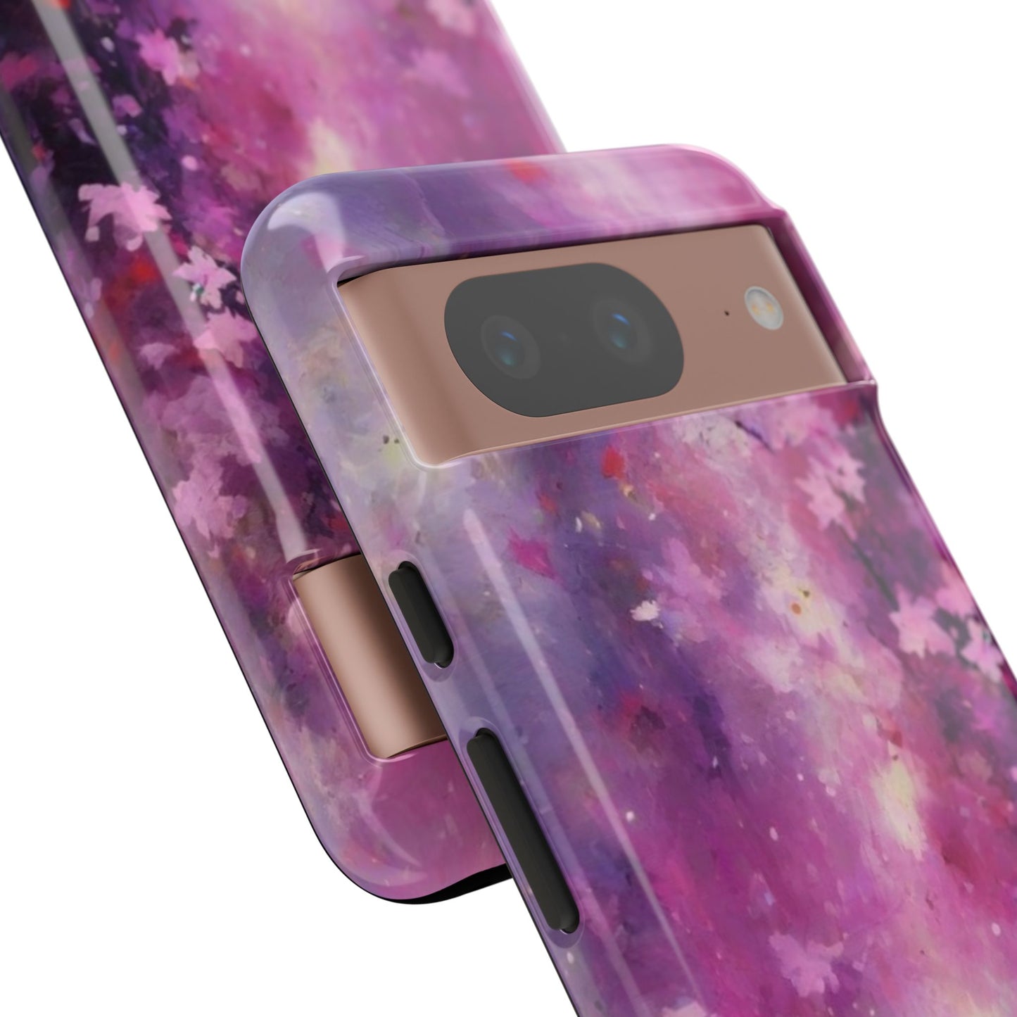 Tough Case Phone Case for Google Pixel 7/8/9– Dual Layer, Matte/Glossy Finish, Wireless Charging Compatible, Artistic Floral Phone Case - Tough Cases with Cherry Blossom Design