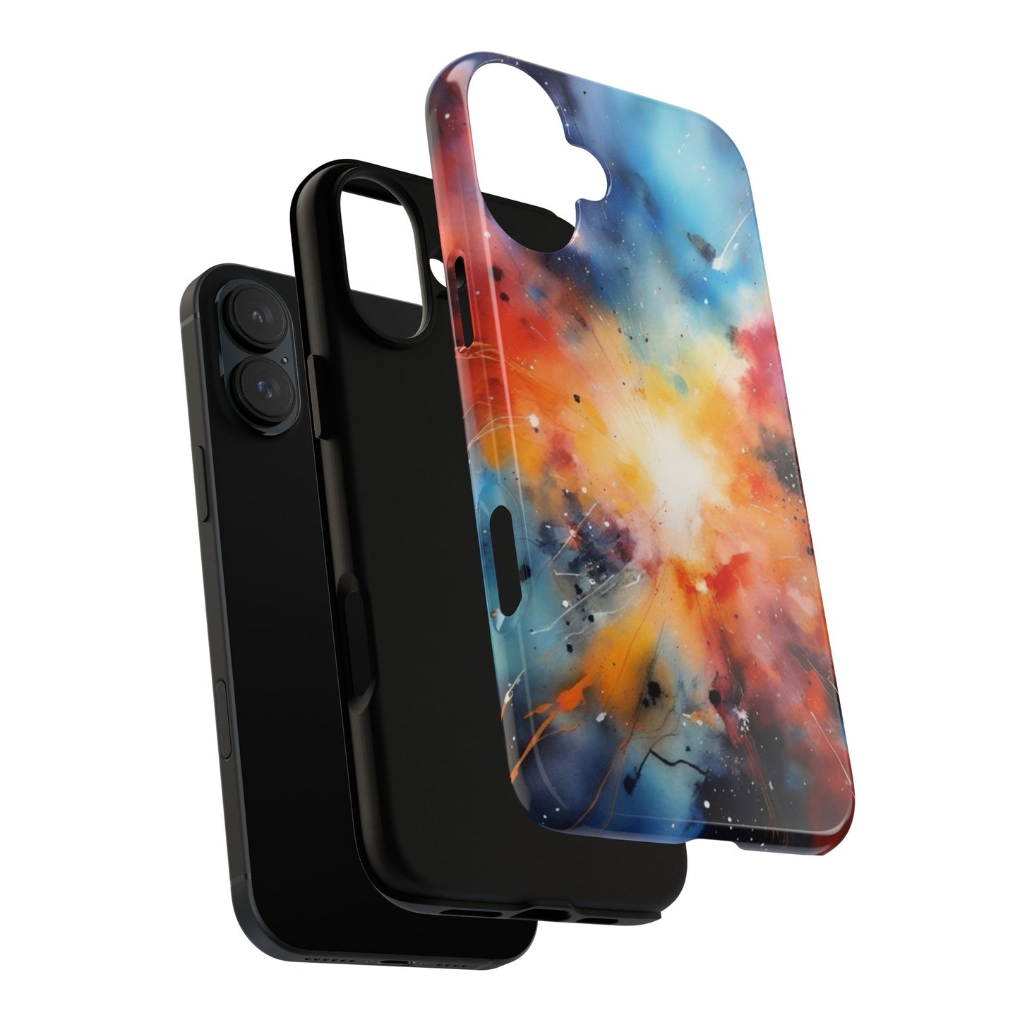 iPhone Tough Case Phone Case for iPhone 14\15\16 – Dual Layer, Matte/Glossy Finish, Wireless Charging Compatible, Galaxy Explosion Phone Case - Tough and Stylish Protection