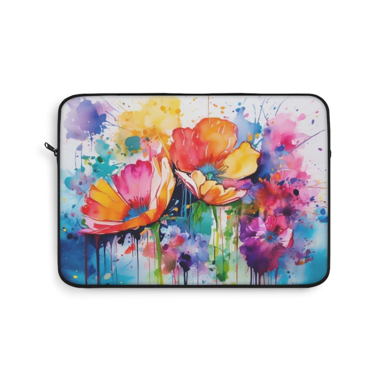 Laptop Sleeve, Artistic Computer Case, Flower Design Sleeve for Women, Colorful Tech Accessories, Ideal Gift for Students