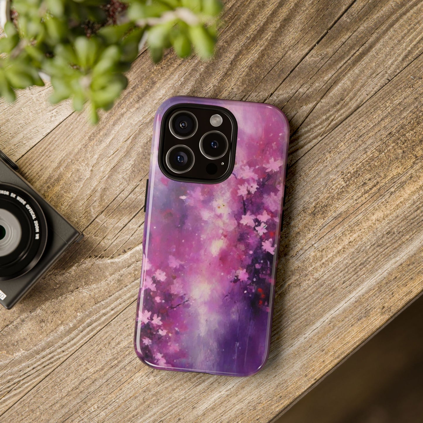 iPhone Tough Case Phone Case for iPhone 14\15\16 – Dual Layer, Matte/Glossy Finish, Wireless Charging Compatible, Cherry Blossom Phone Case