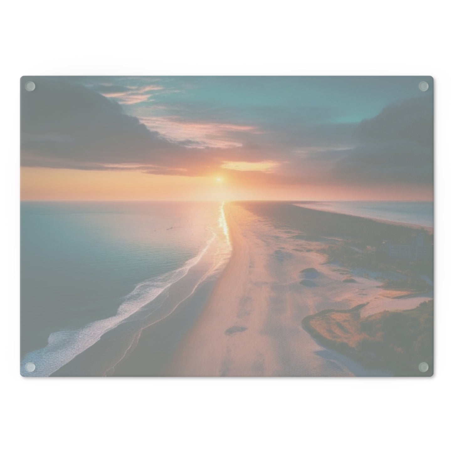 Tempered Glass Cutting Board – Hygienic, Scratch-Resistant, Dishwasher-Safe | Modern Kitchen Essential, Sunset Beach Cutting Board - Coastal Kitchen Decor