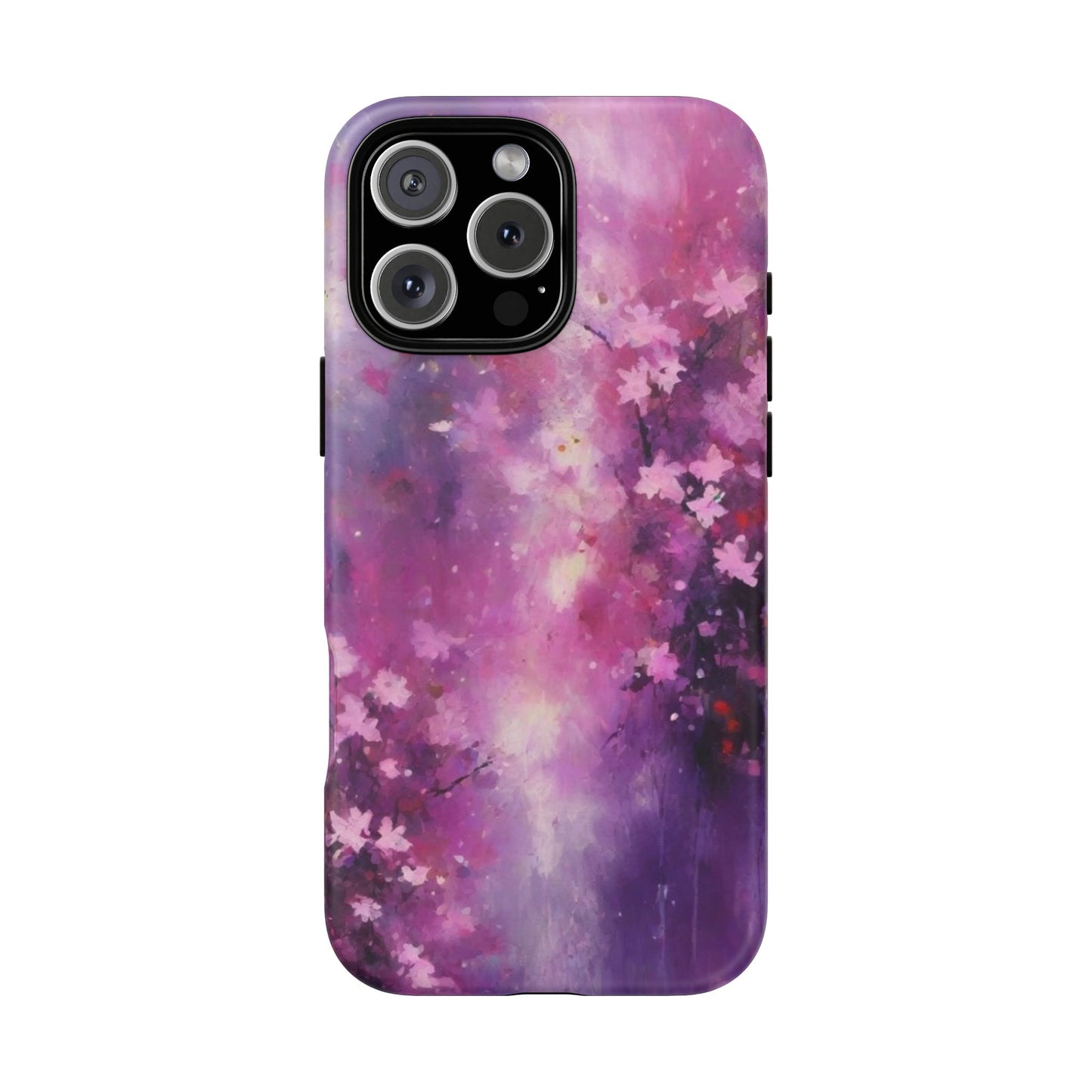 iPhone Tough Case Phone Case for iPhone 14\15\16 – Dual Layer, Matte/Glossy Finish, Wireless Charging Compatible, Cherry Blossom Phone Case