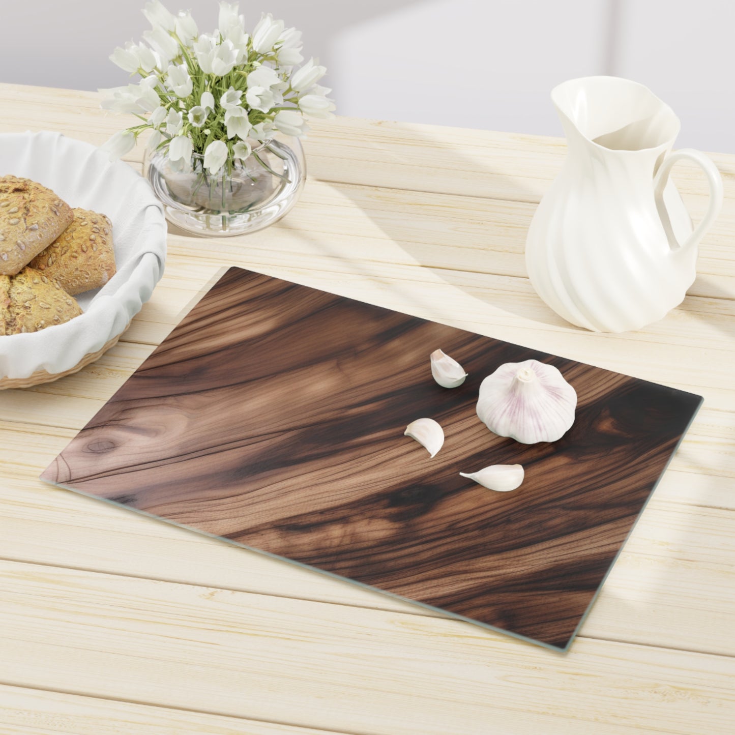Tempered Glass Cutting Board – Hygienic, Scratch-Resistant, Dishwasher-Safe | Modern Kitchen Essential - Perfect for Weddings, Housewarming, Cooking, Charcuterie, Holiday Gifts