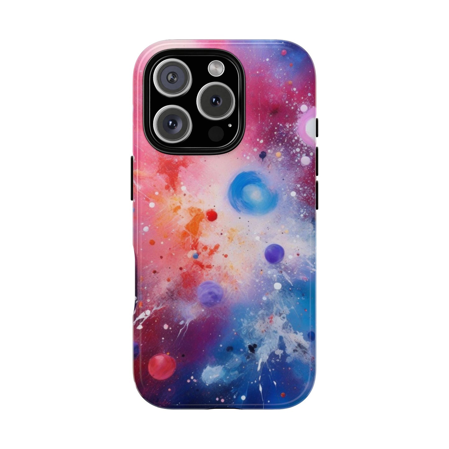 iPhone Tough Case Phone Case for iPhone 14\15\16 – Dual Layer, Matte/Glossy Finish, Wireless Charging Compatible, Galaxy-Themed Tough Phone Case – Vibrant Space Design for Audiophiles and Fashion Lovers