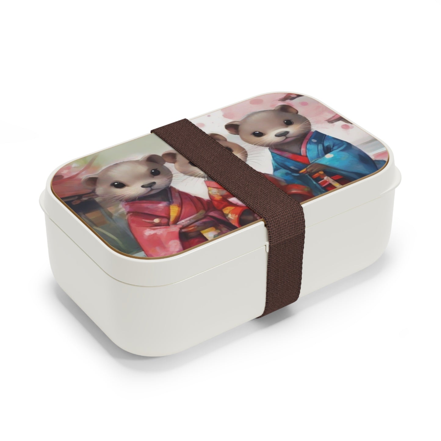 Stylish Bento Box Lunchbox – Portable, Designed Food Container with Wooden Lid & Two Moveable Compartments for Work, School & Picnics