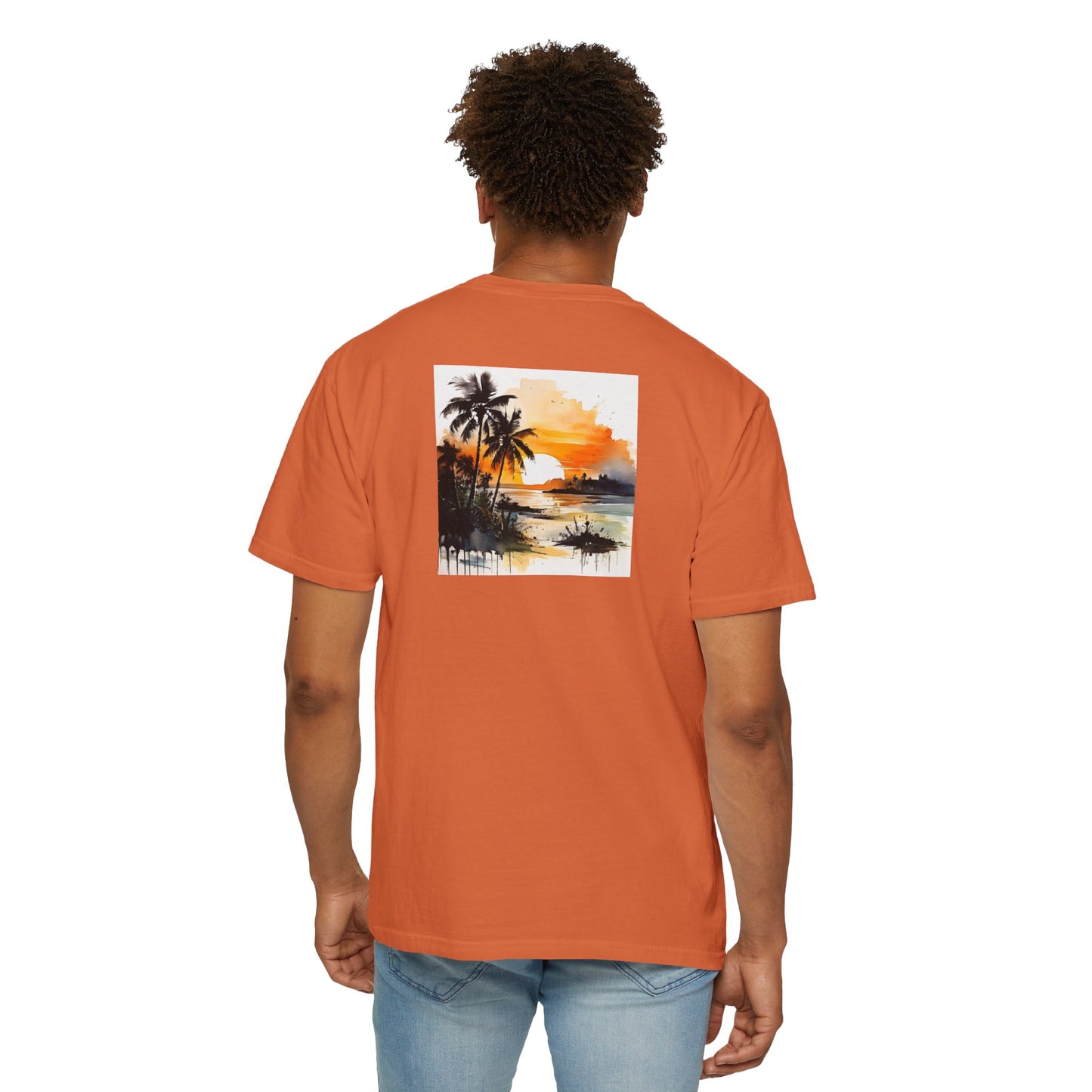 Tropical Sunset T-shirt | Unisex Garment-Dyed Tee | Beach Vibe, Summer Fashion, Vacation Essential, Gift Idea, Relaxed Style
