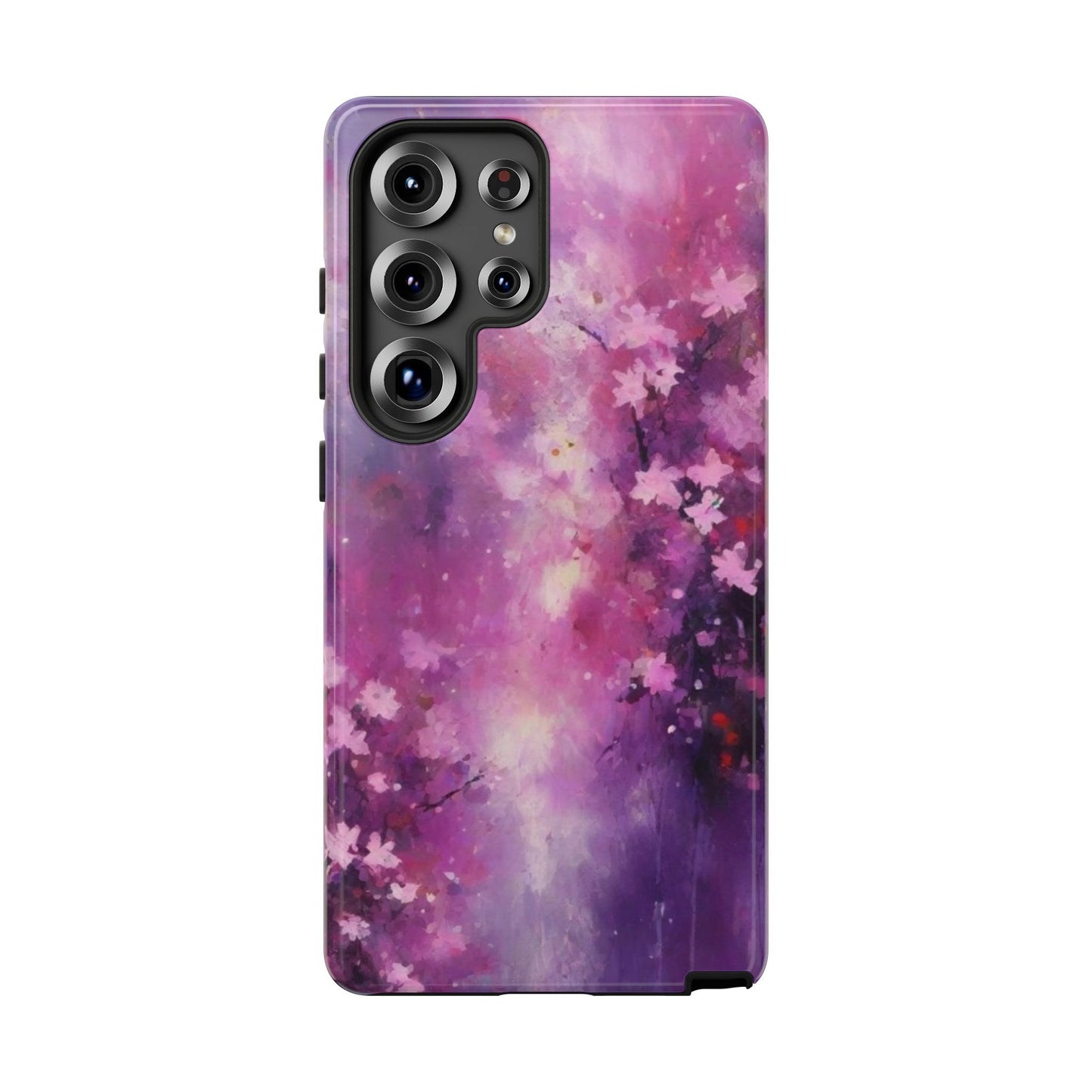Tough Case Phone Case for Samsung Galaxy S25/S24/S23 – Dual Layer, Matte/Glossy Finish, Wireless Charging Compatible, Cherry Blossom Tough Case - Floral Phone Cover