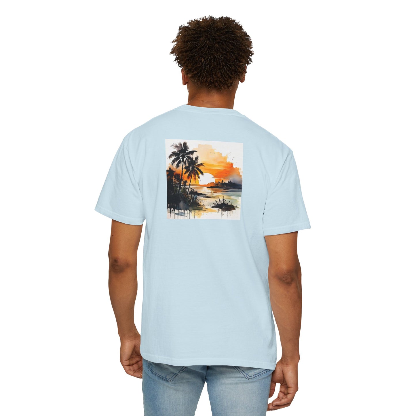 Tropical Sunset T-shirt | Unisex Garment-Dyed Tee | Beach Vibe, Summer Fashion, Vacation Essential, Gift Idea, Relaxed Style