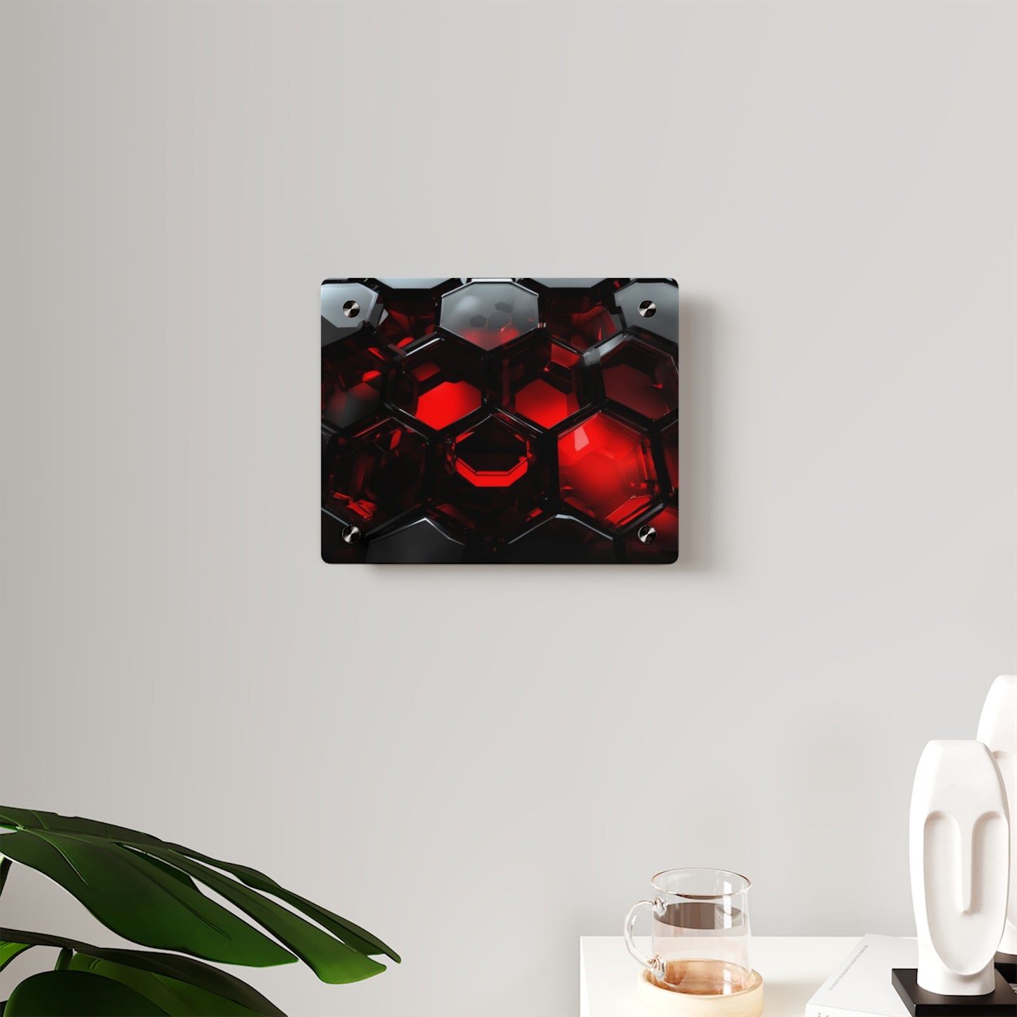Modern Acrylic Wall Art Panels - Honeycomb Design, Home Decor, Contemporary Art, Unique Wall Hanging, Gift for Art Lovers