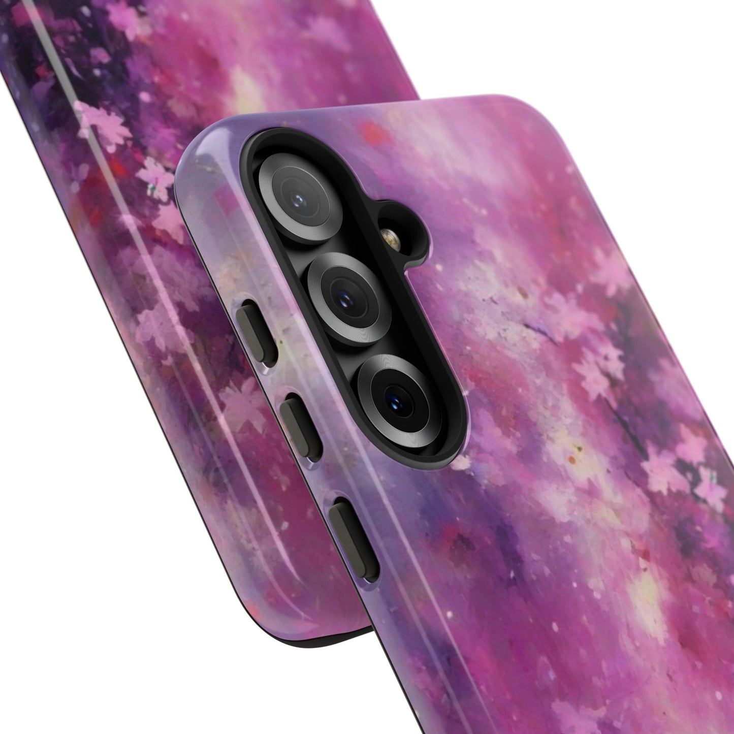 Tough Case Phone Case for Samsung Galaxy S25/S24/S23 – Dual Layer, Matte/Glossy Finish, Wireless Charging Compatible, Cherry Blossom Tough Case - Floral Phone Cover