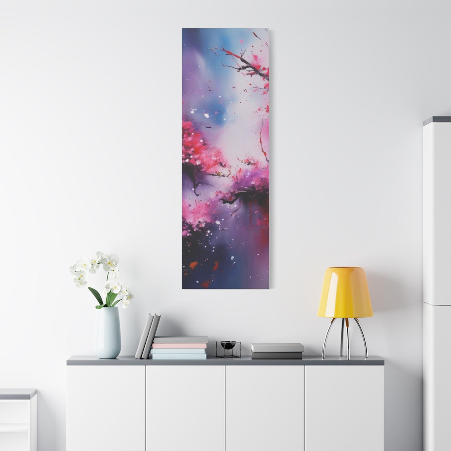 Abstract Art Canvas Print – Modern Wall Art, Cherry Blossoms, Mother's Day, Birthday, Digital Artwork, Matte Canvas, Ready to Hang, Home & Office Décor, Modern Wall Décor