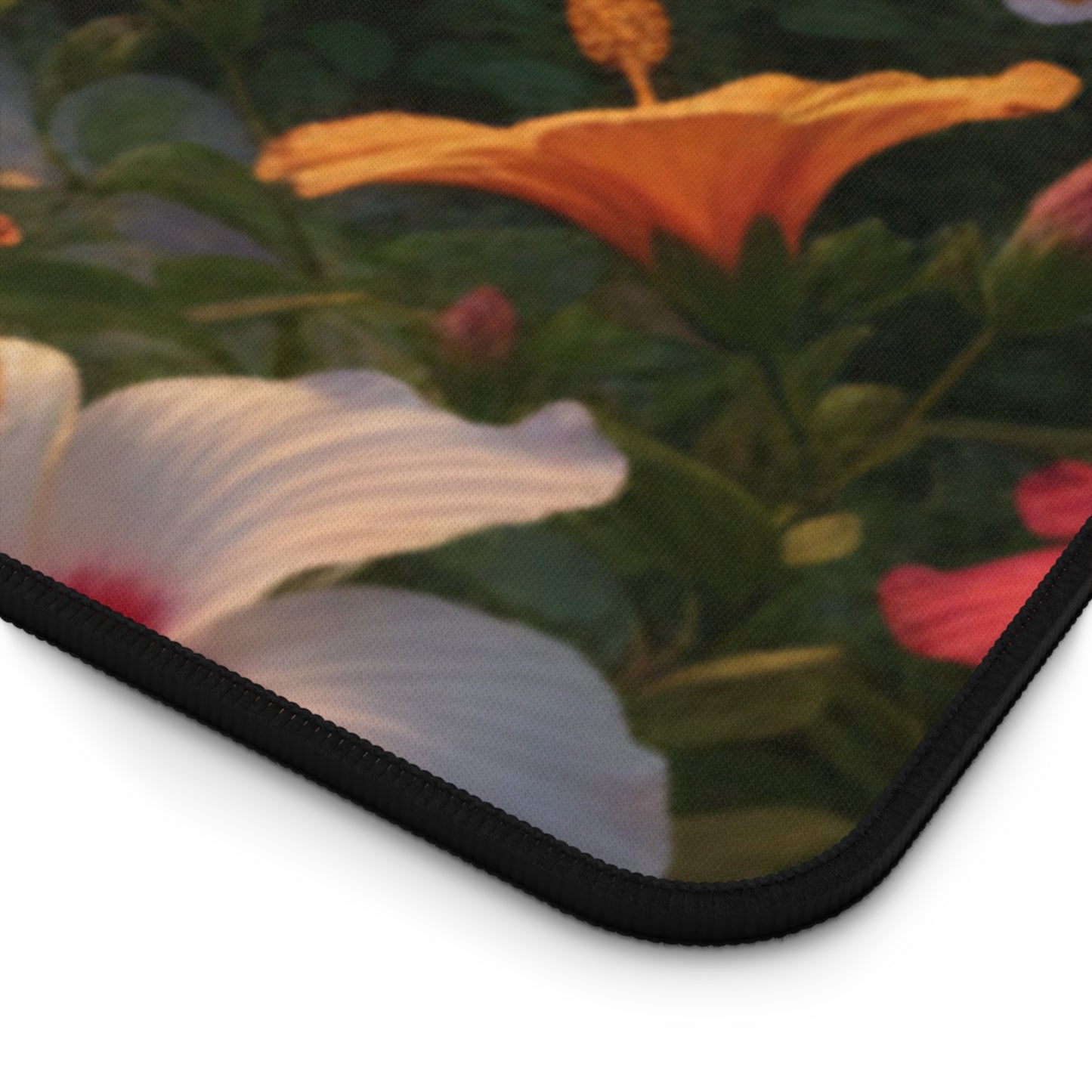 Large Gaming Mouse Pad – Premium Mouse Pad & Tech Accessory for Home & Office, Premium Desk Mat, Gaming Mouse Pad, Non-slip, Tropical Sunset Beach Desk Mat — Scenic Palm Tree & Hibiscus Mouse Pad