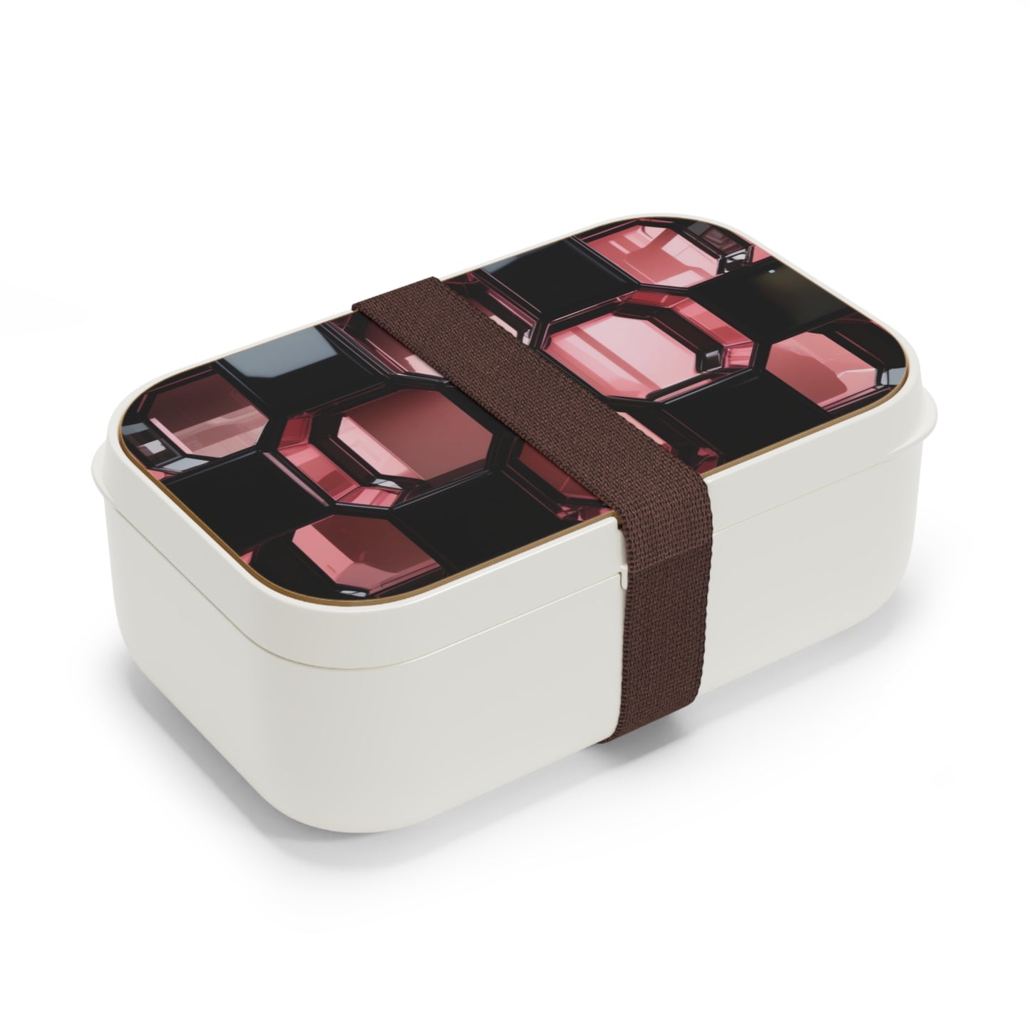 Stylish Bento Box Lunchbox – Portable, Designer Food Container with Wooden Lid & Two Moveable Compartments for Work, School & Picnics