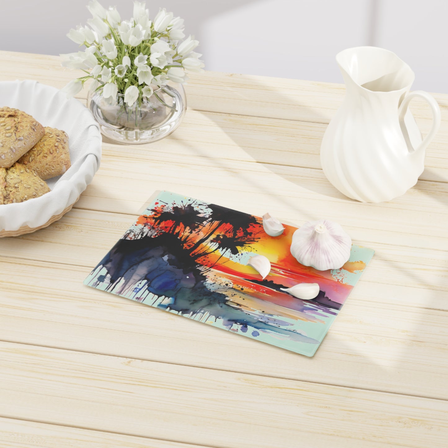 Tempered Glass Cutting Board – Hygienic, Scratch-Resistant, Dishwasher-Safe | Modern Kitchen Essential