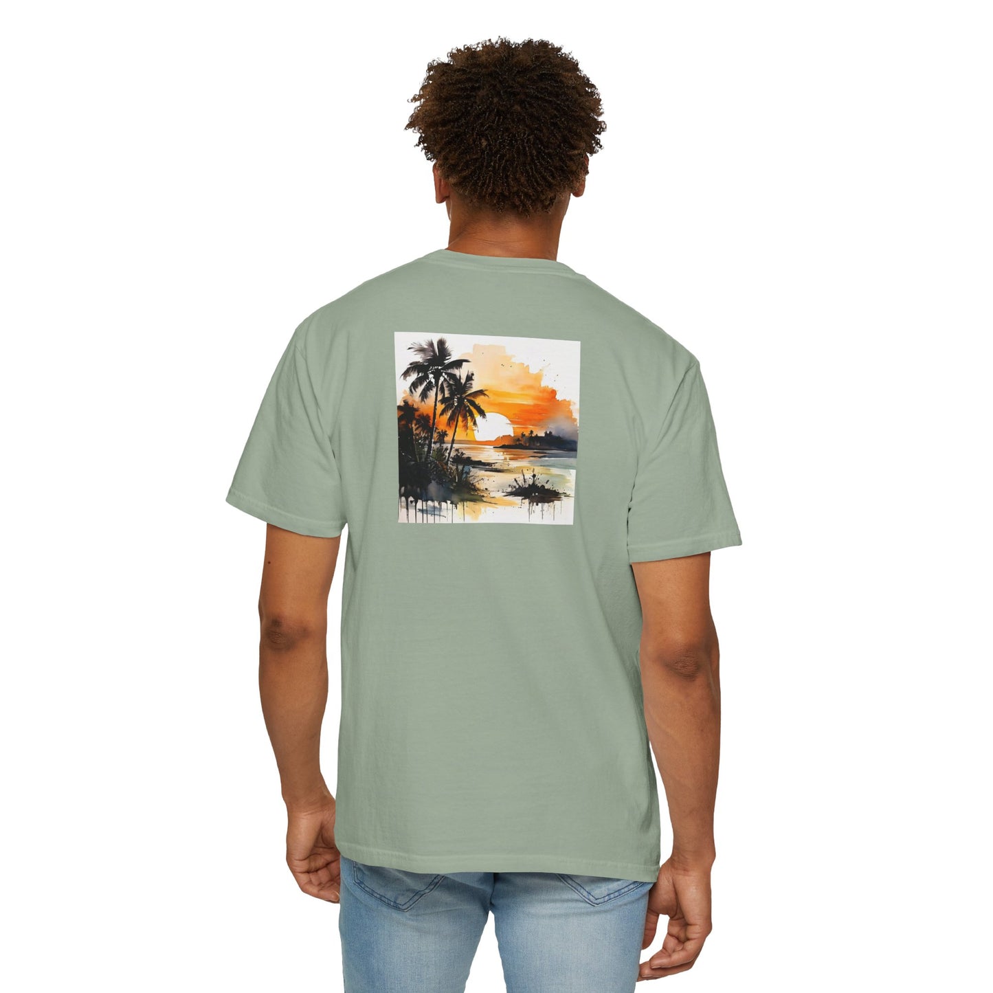 Tropical Sunset T-shirt | Unisex Garment-Dyed Tee | Beach Vibe, Summer Fashion, Vacation Essential, Gift Idea, Relaxed Style