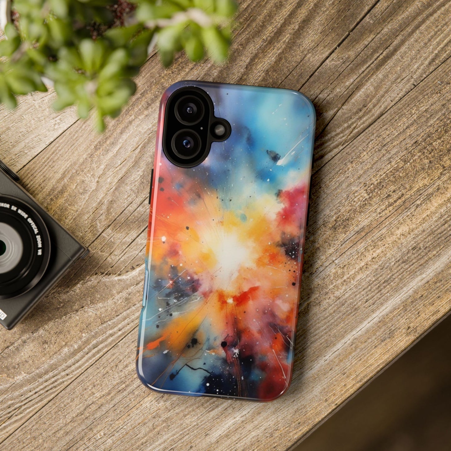 iPhone Tough Case Phone Case for iPhone 14\15\16 – Dual Layer, Matte/Glossy Finish, Wireless Charging Compatible, Galaxy Explosion Phone Case - Tough and Stylish Protection