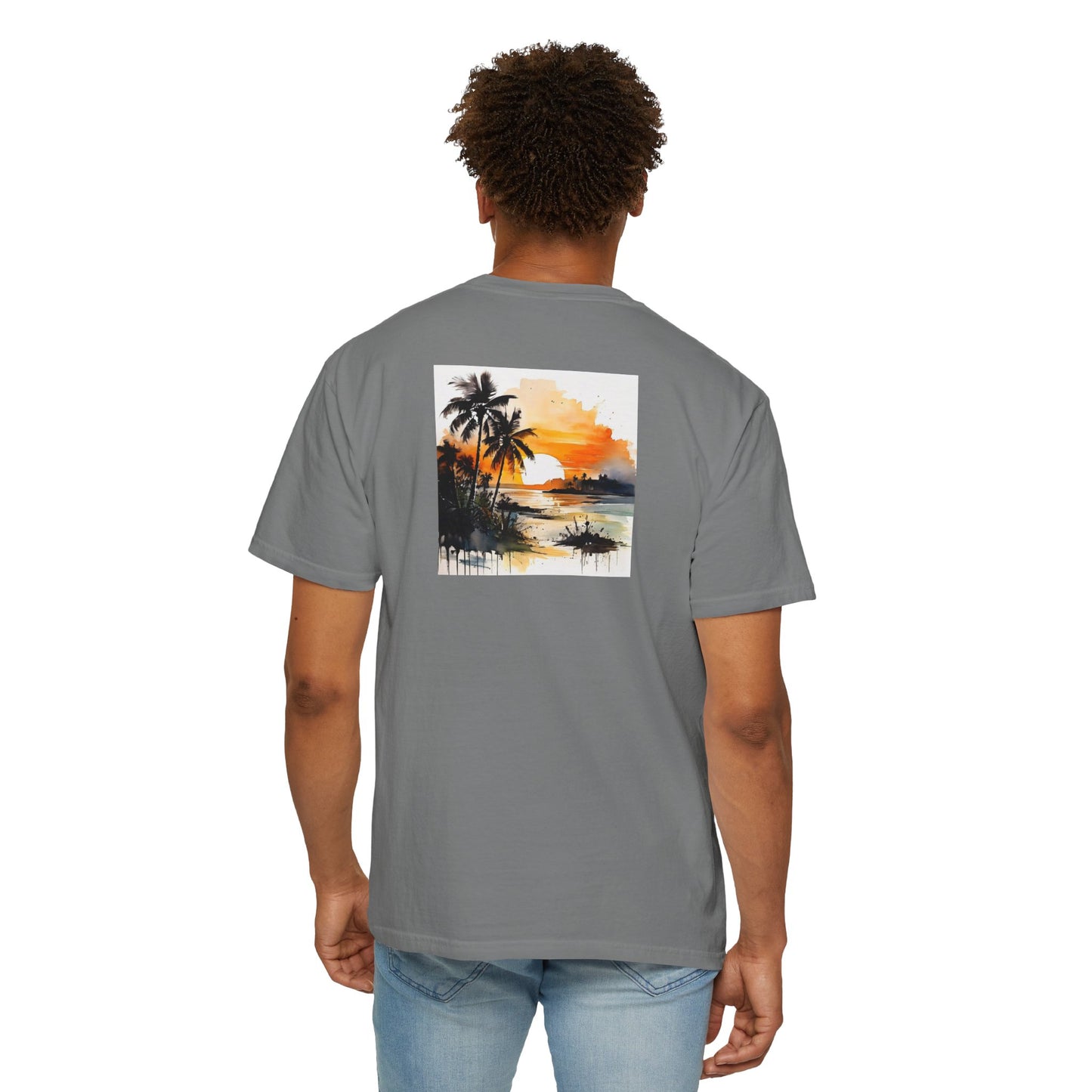 Tropical Sunset T-shirt | Unisex Garment-Dyed Tee | Beach Vibe, Summer Fashion, Vacation Essential, Gift Idea, Relaxed Style