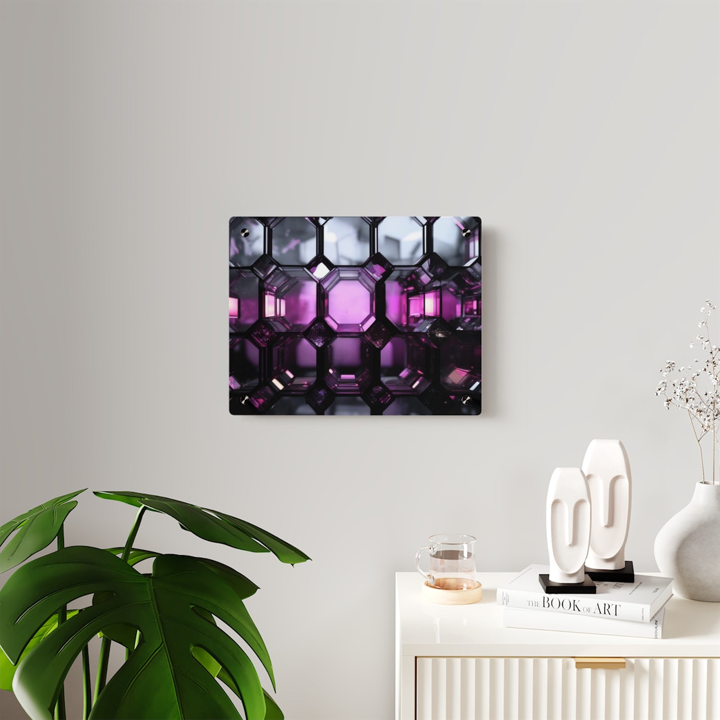 Modern Acrylic Wall Art Panels - Abstract Pink and Purple Decor, Stylish Home Decor, Unique Gift Idea, Contemporary Wall Art