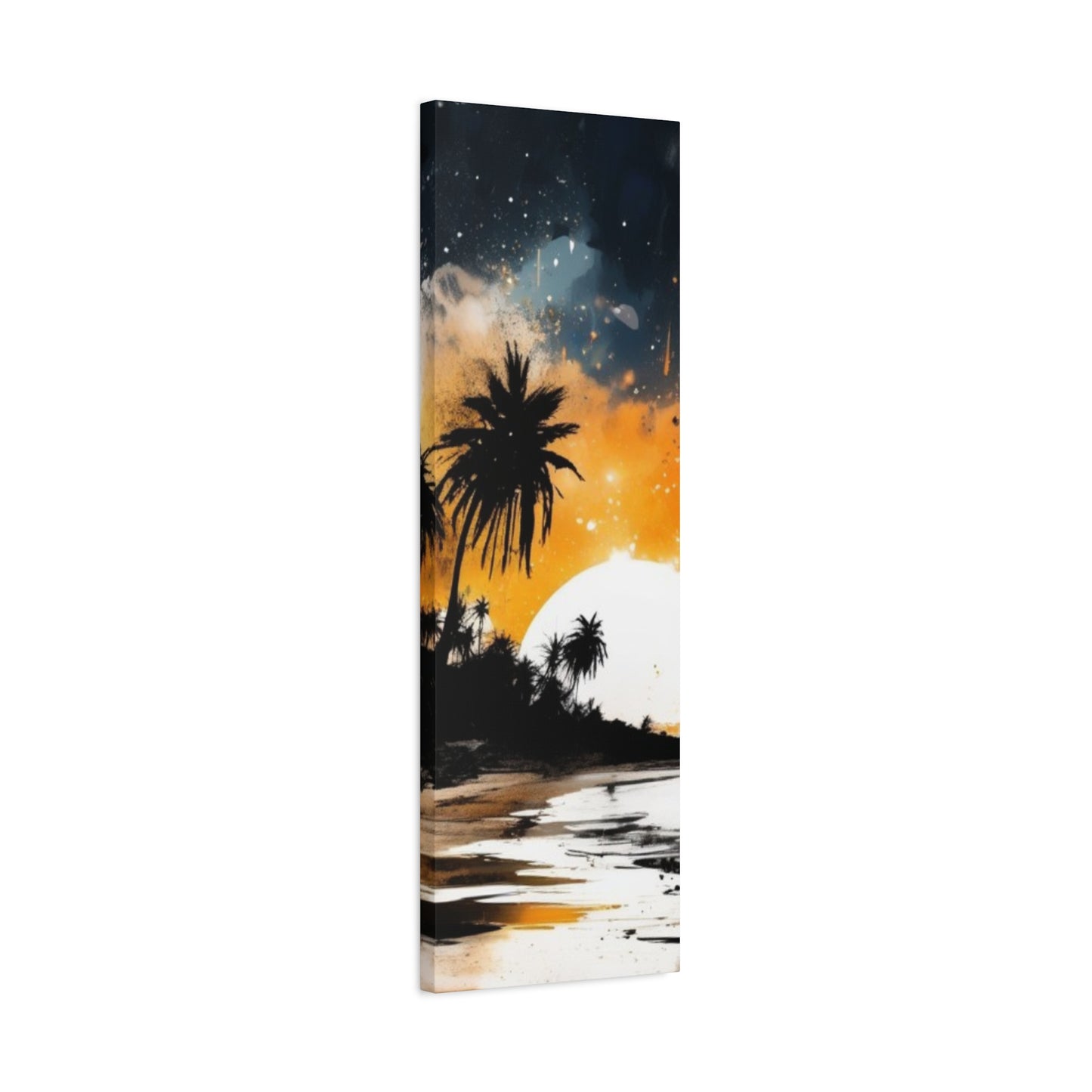 Sunset Beach Canvas Wall Art, Tropical Décor, Home Aesthetic, Gift for Beach Lovers, Relaxing Wall Decoration