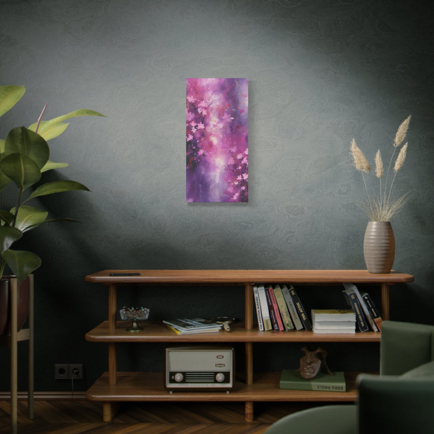 Abstract Art Canvas Print – Modern Wall Art, Digital Artwork, Matte Canvas, Ready to Hang, Home & Office Décor, Modern Wall Décor, Floral Abstract Wall Art - Purple Blossom Matte Canvas