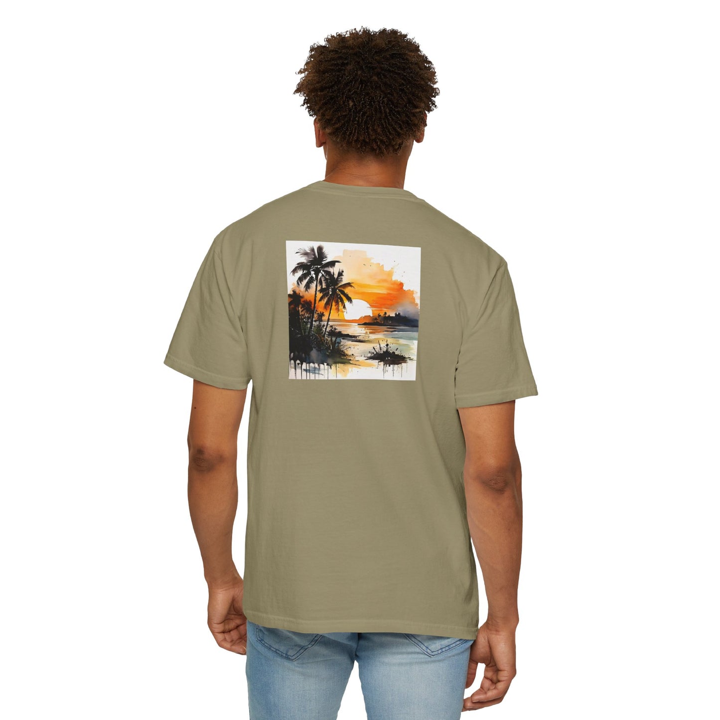 Tropical Sunset T-shirt | Unisex Garment-Dyed Tee | Beach Vibe, Summer Fashion, Vacation Essential, Gift Idea, Relaxed Style
