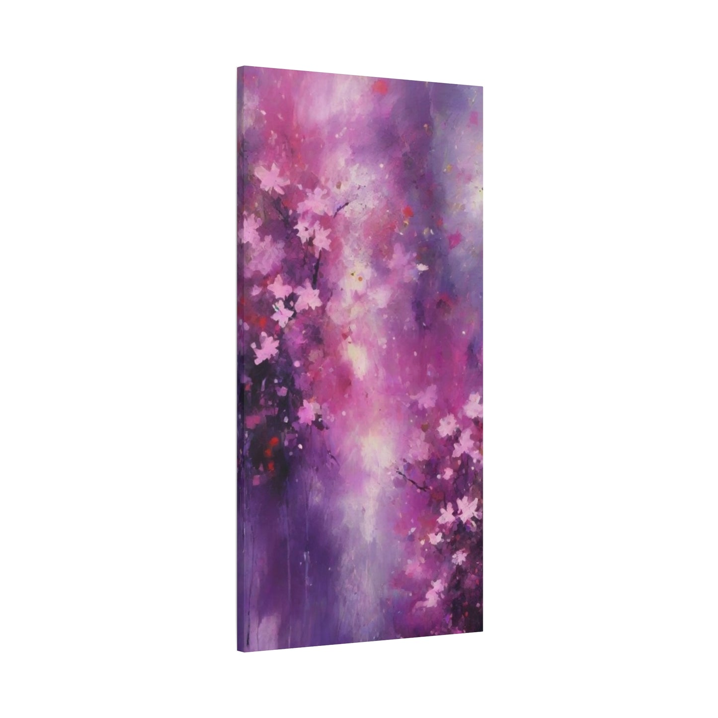 Abstract Art Canvas Print – Modern Wall Art, Digital Artwork, Matte Canvas, Ready to Hang, Home & Office Décor, Modern Wall Décor, Floral Abstract Wall Art - Purple Blossom Matte Canvas