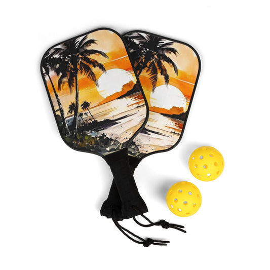 Pickleball Kit – Durable Wooden Paddles, Portable Set with Balls & Carry Bag for All Skill Levels - Perfect for Outdoor Fun!
