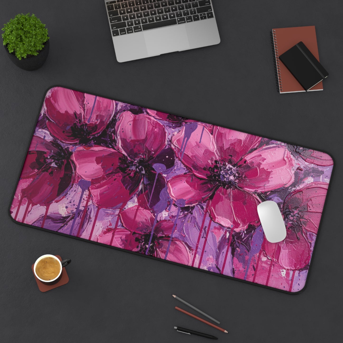 Large Gaming Mouse Pad – Premium Mouse Pad & Tech Accessory for Home & Office, Premium Desk Mat, Gaming Mouse Pad, Non-slip, Floral Desk Mat — Pink Mouse Pad for Home Office
