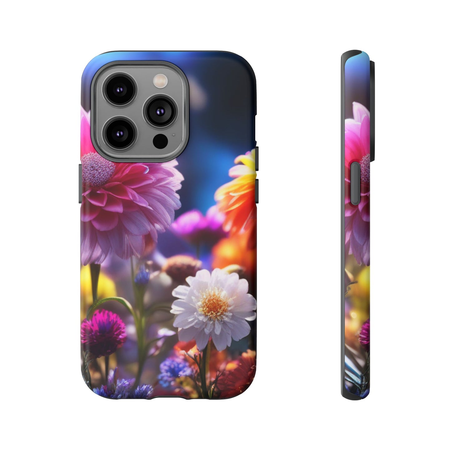 iPhone Tough Cases Phone Cases for iPhone 14\15\16\17 – Dual Layer, Matte/Glossy Finish, Wireless Charging Compatible, Floral Garden Phone Case — Vibrant Bloom Protective iPhone Cover