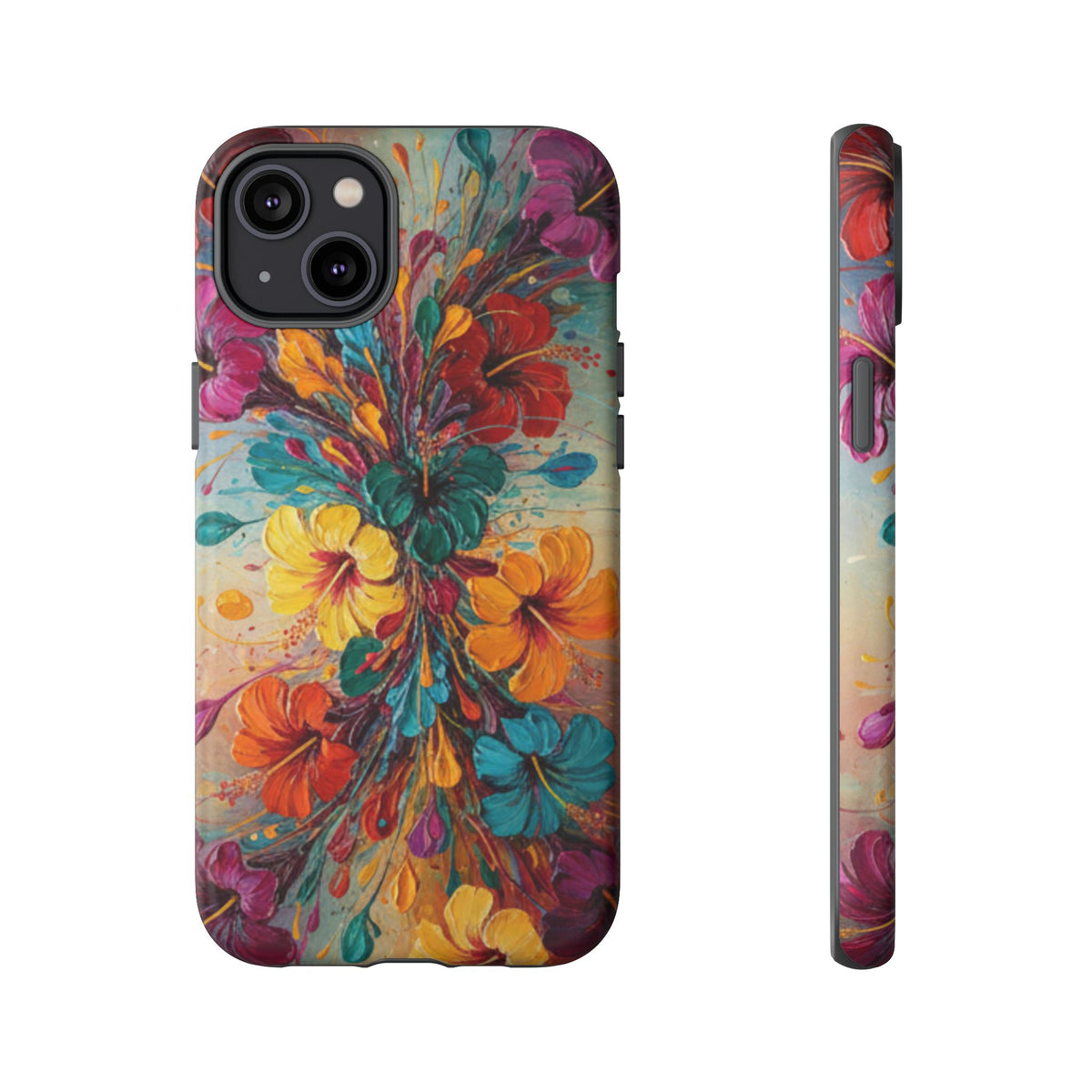 iPhone Tough Cases Phone Cases for iPhone 14\15\16\17\18 – Dual Layer, Matte/Glossy Finish, Wireless Charging Compatible. Floral Burst Tough Phone Case — Vibrant Flower Protective Case