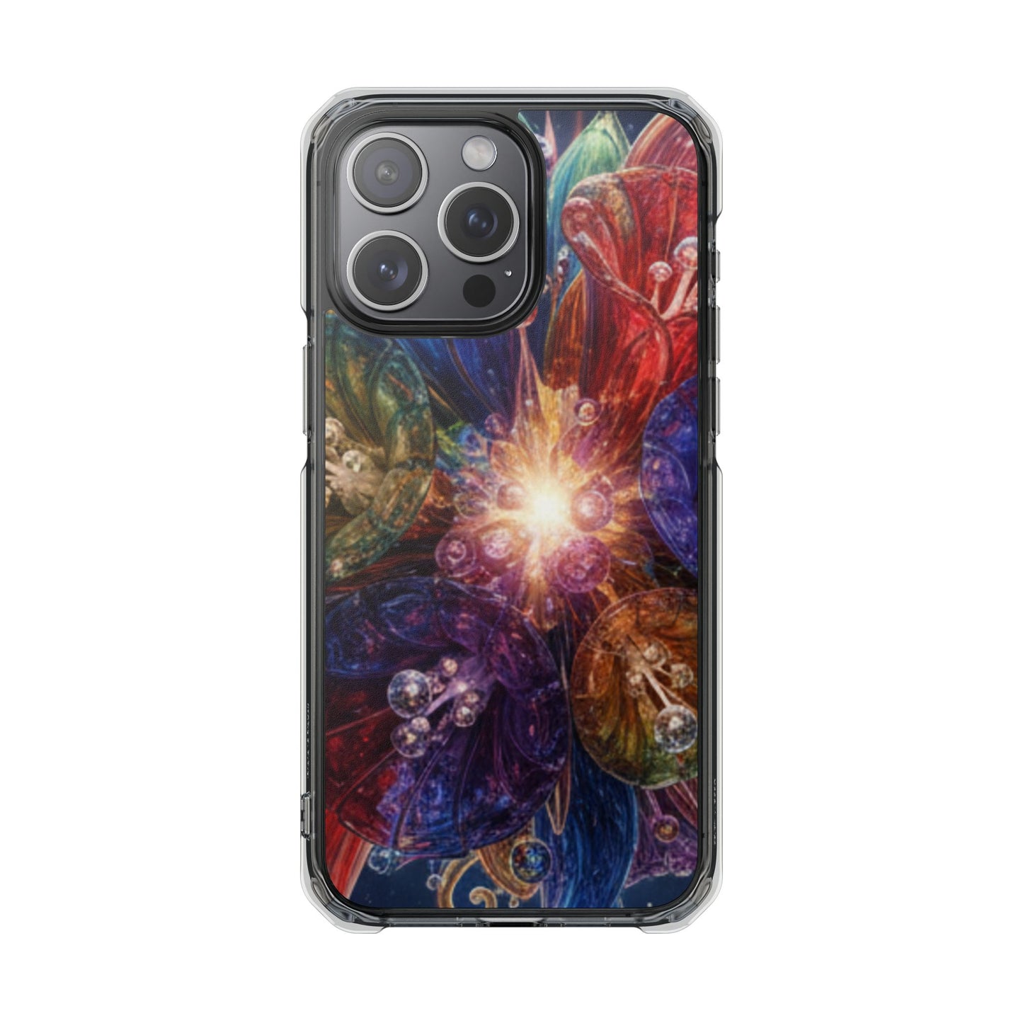 Magnetic Impact Phone Case for iPhone 17/16/15/14, Magnetic Clear Phone Case — Cosmic Abstract Art Impact Case