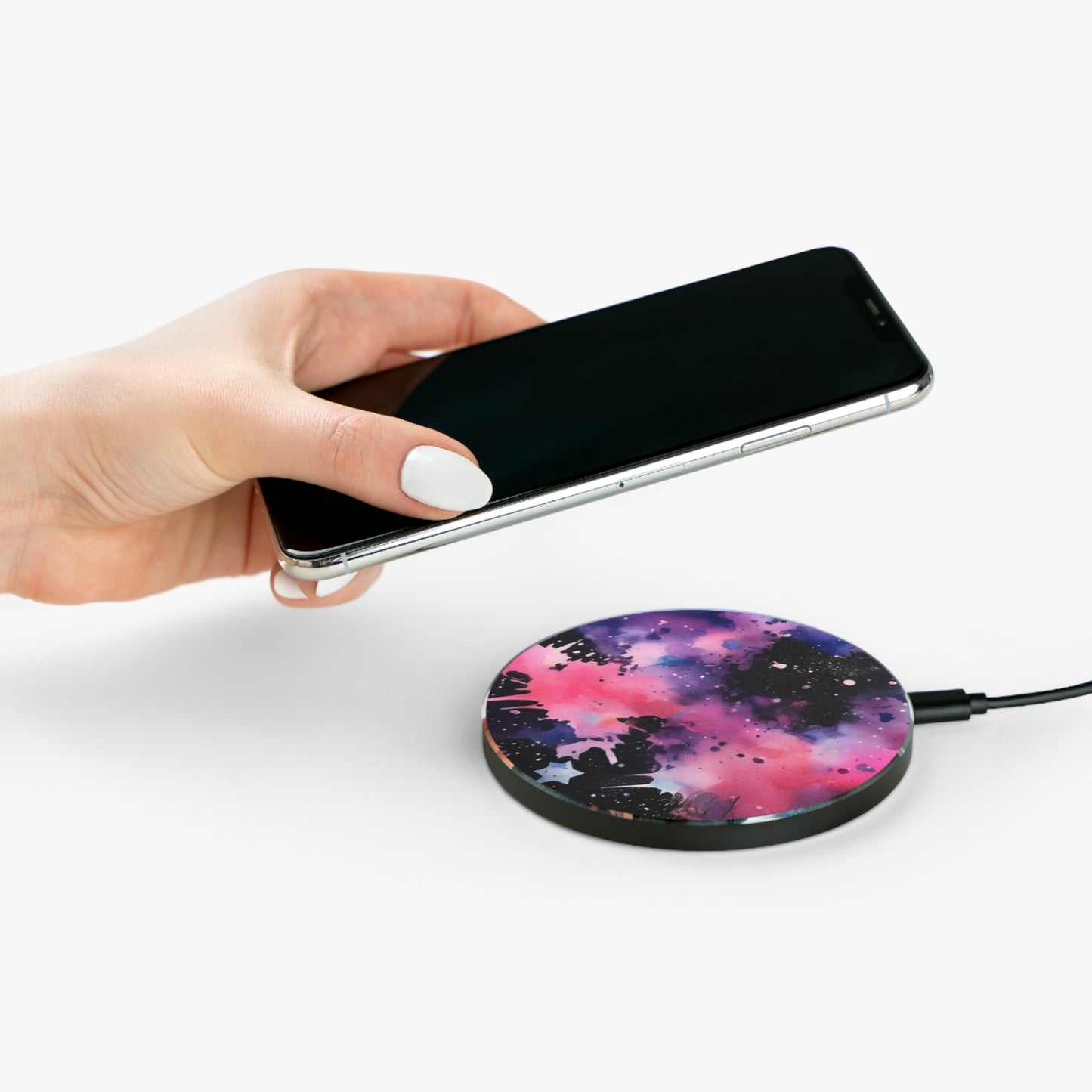 10W Fast Wireless Phone Charger – Qi-Certified for iPhone 16/15/14, Samsung Galaxy S25/S24/S23, Google Pixel 7/8/9 – Sleek, Compact Design with Micro USB Cable.